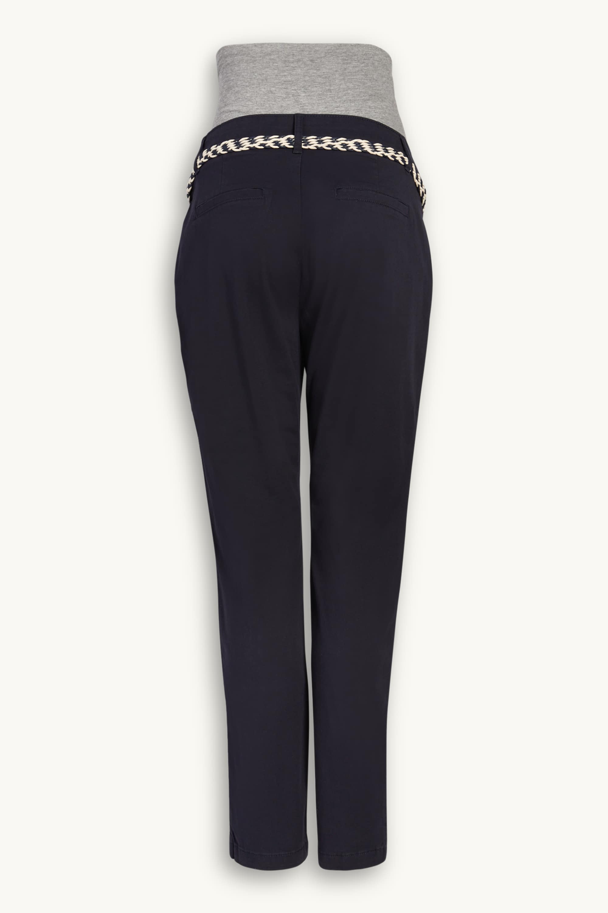 Maternity chinos with belt - slim fit dark blue