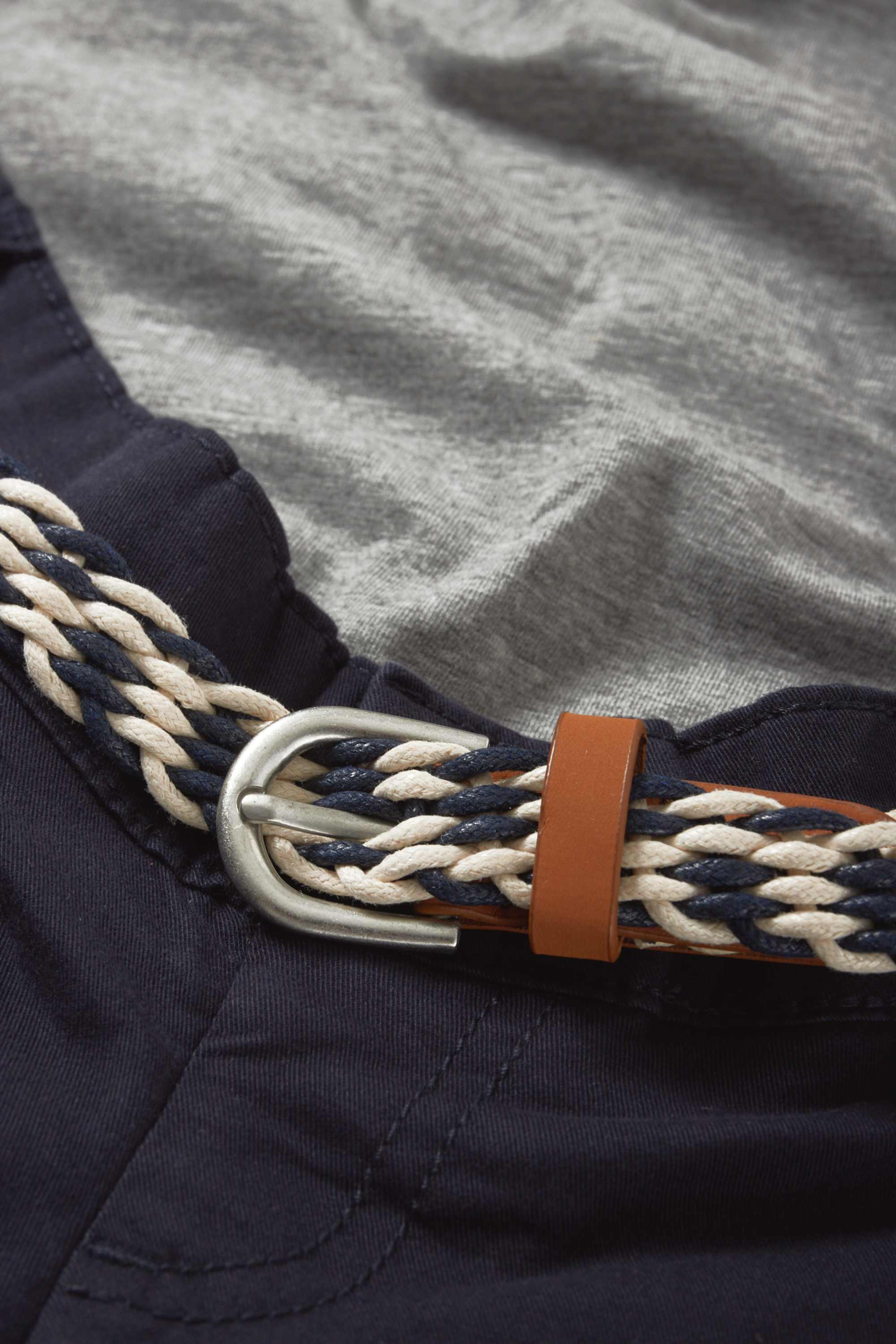 Maternity chinos with belt - slim fit dark blue