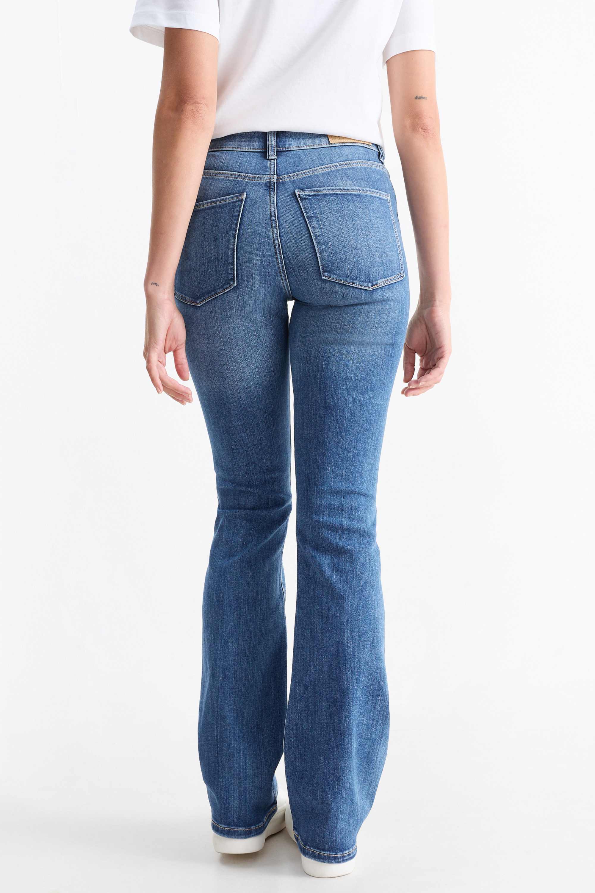 Bootcut jeans - mid-rise waist - LYCRA® blue denim