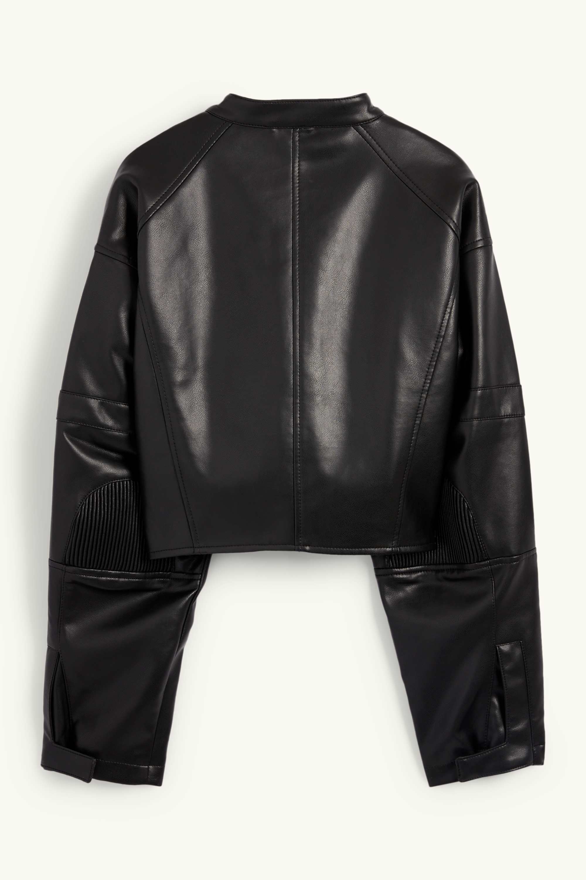 Cropped biker jacket - faux leather black