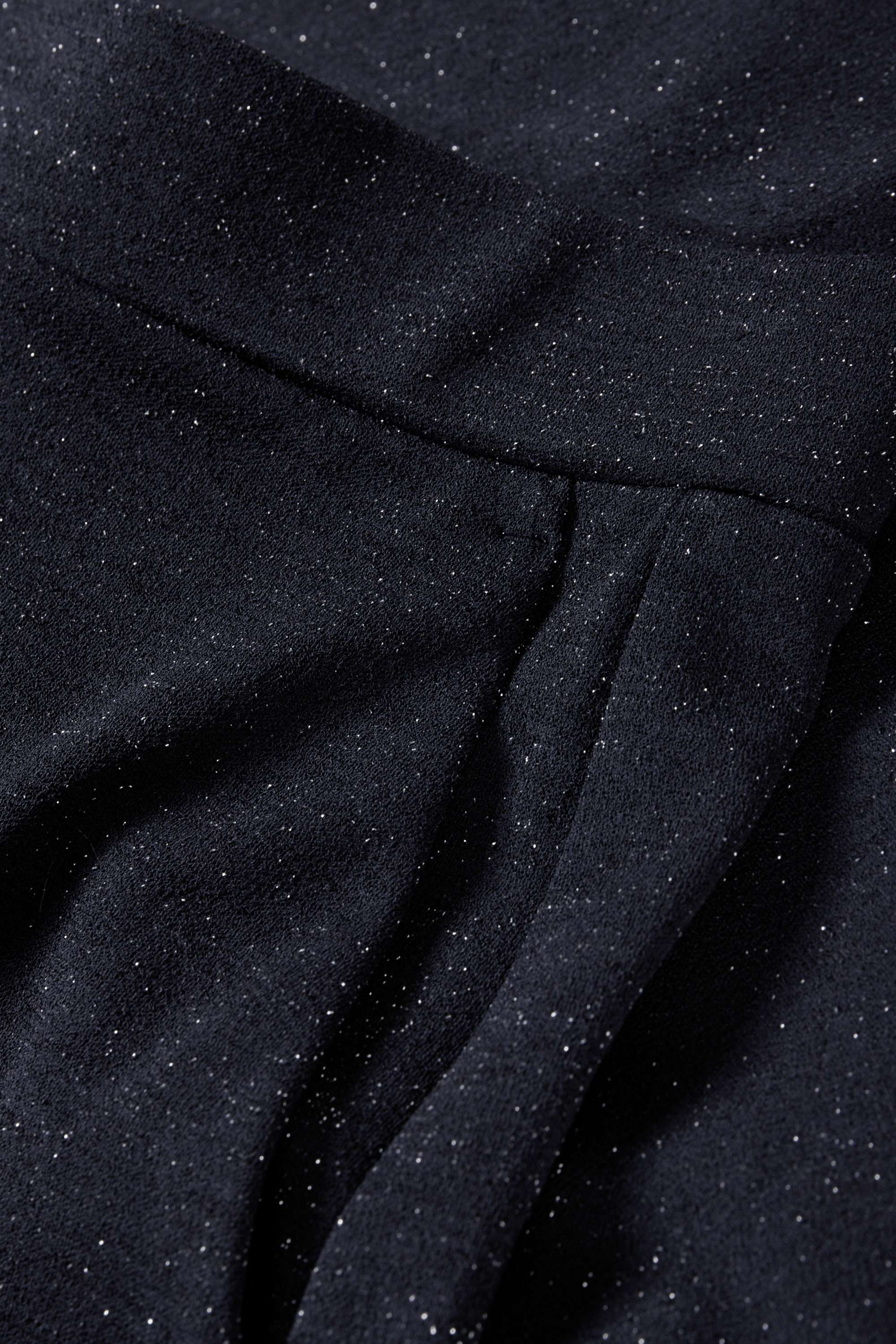 Jersey trousers - mid-rise waist - wide leg dark blue