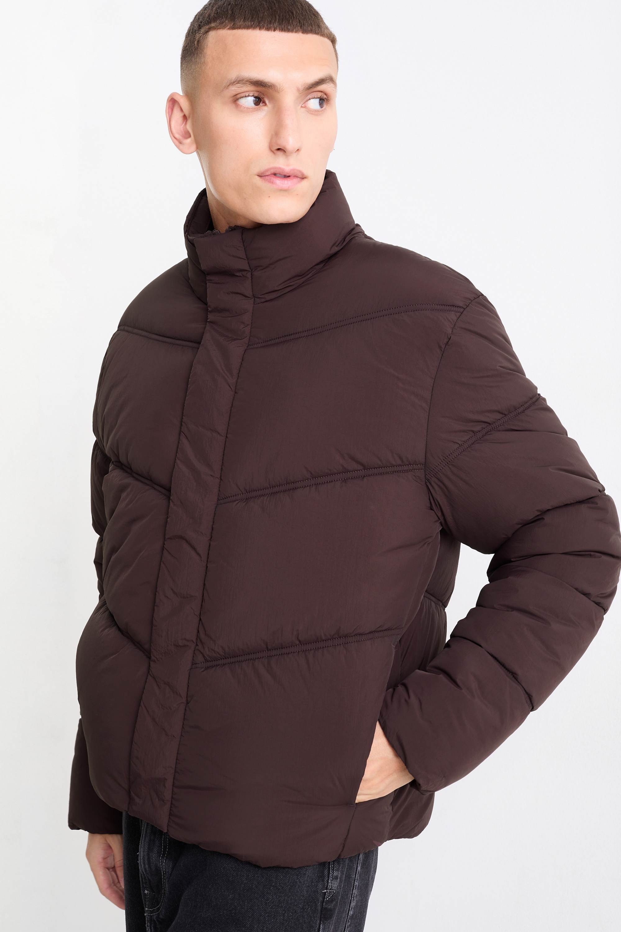 Quilted jacket dark brown