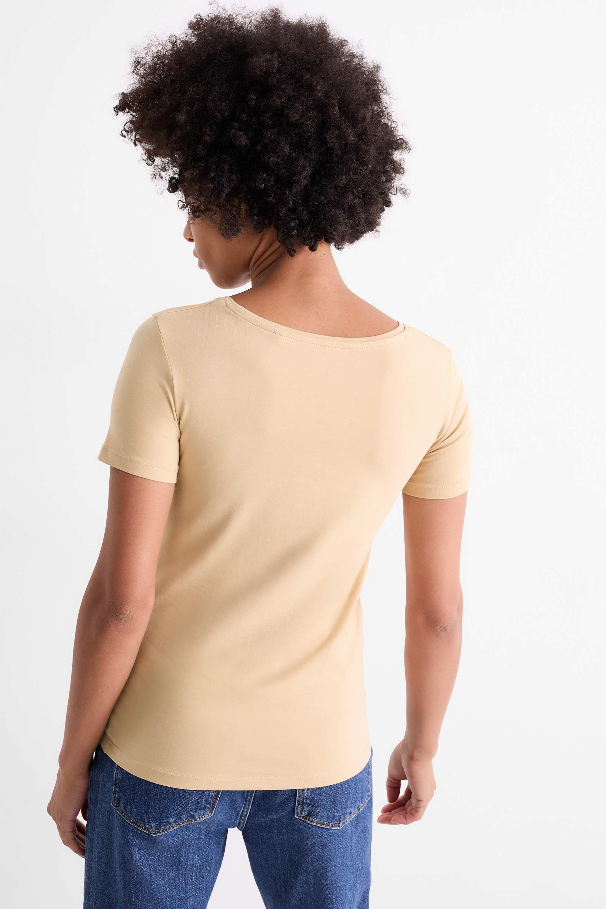 T-shirt - slim fit beige