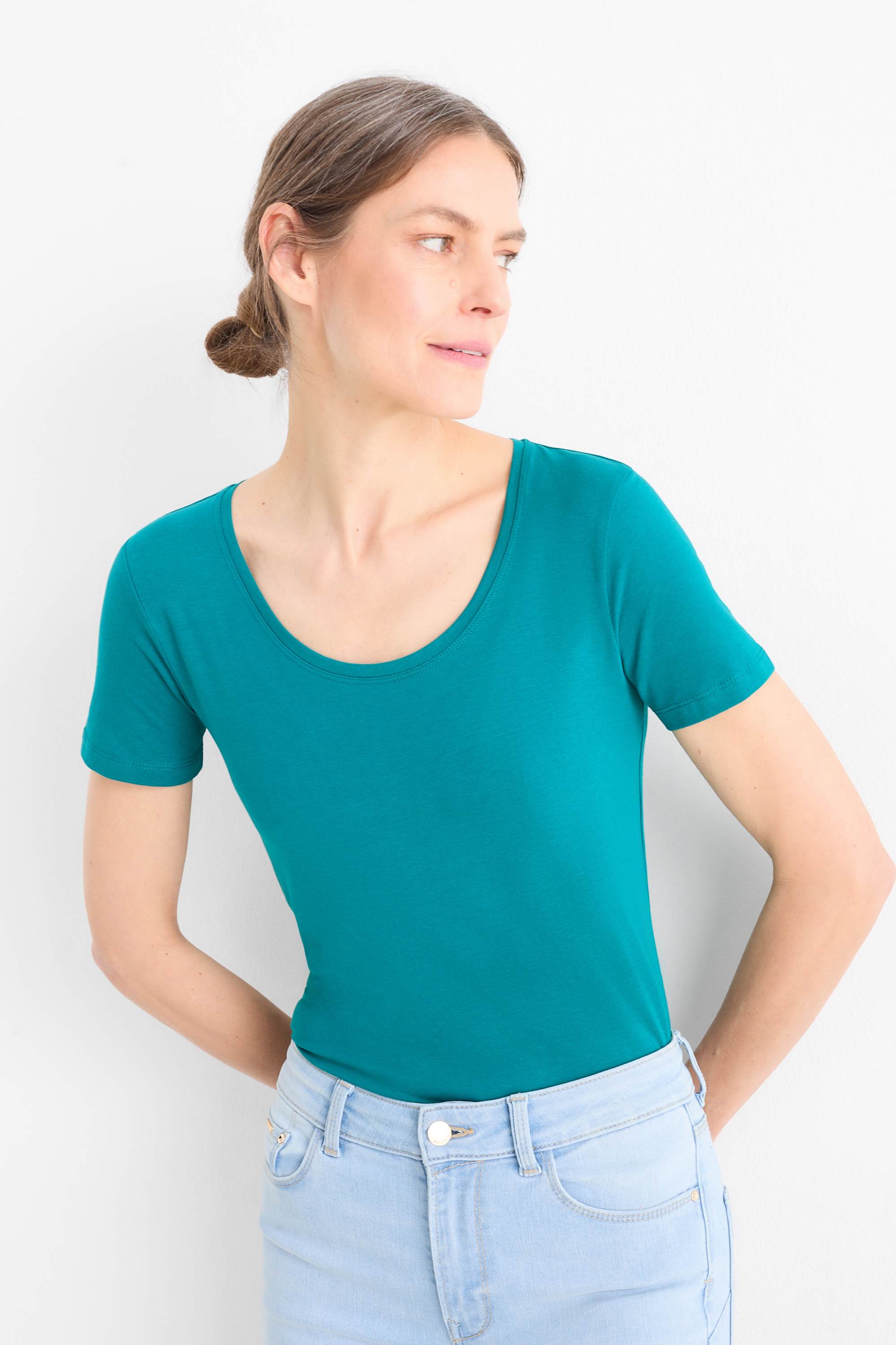 T-shirt - slim fit turquoise