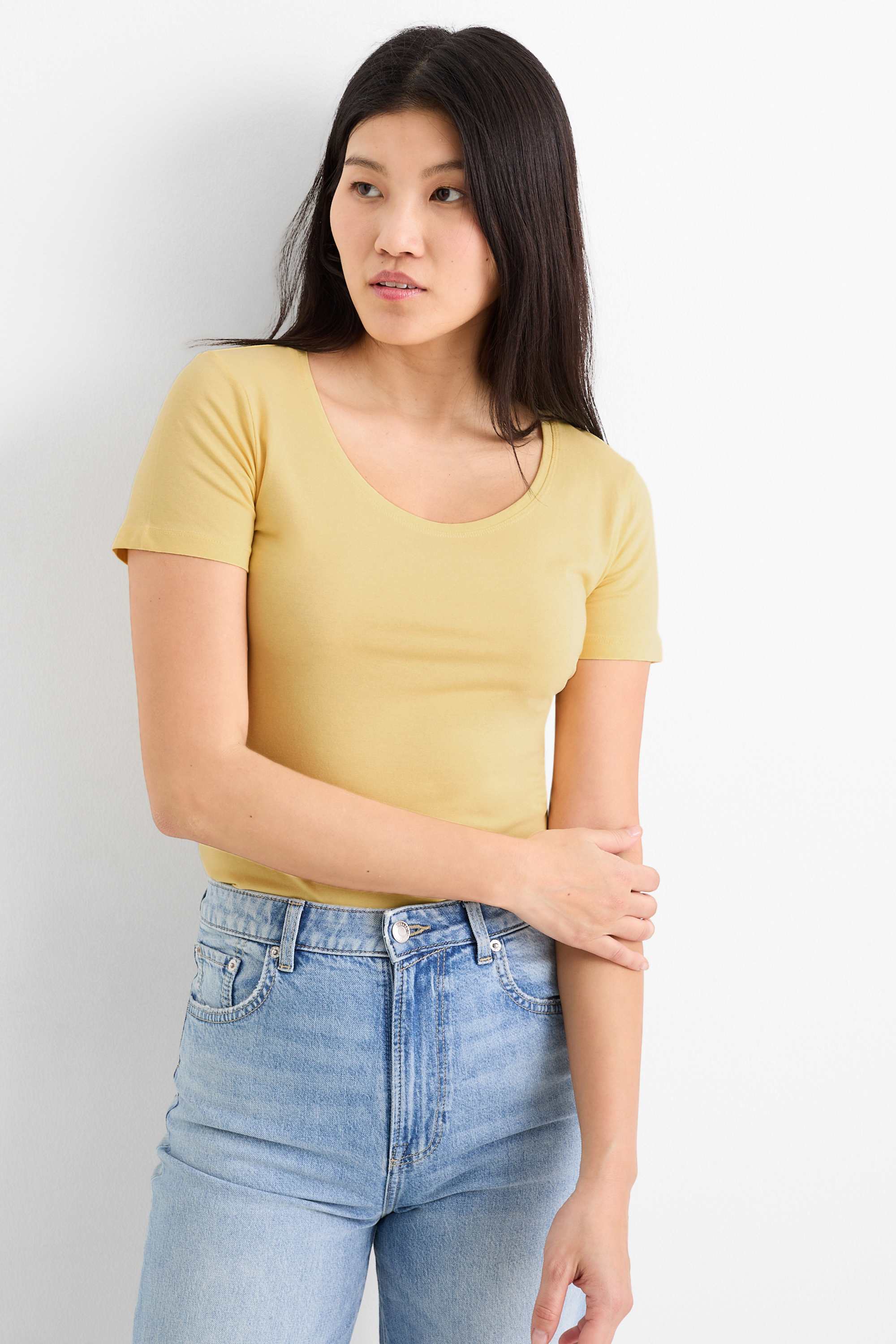 T-shirt - slim fit yellow