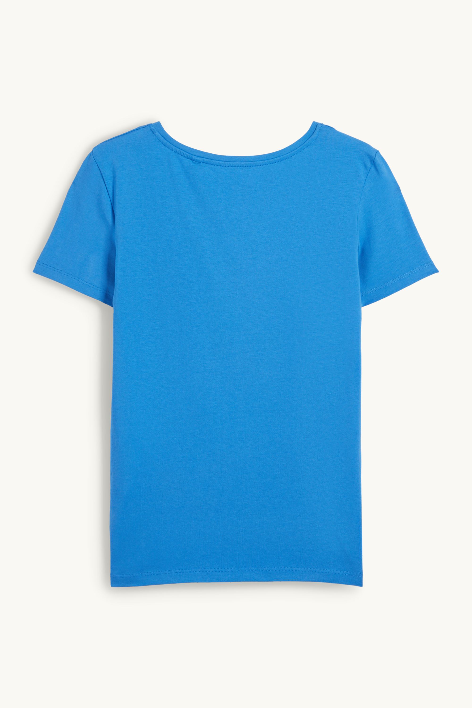 V-neck T-shirt - slim fit blue