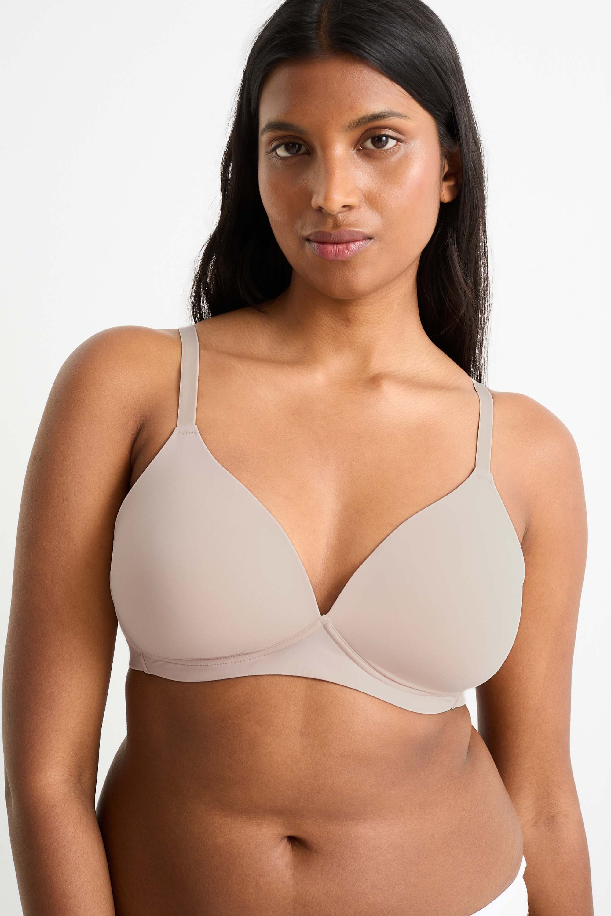 Non-wired bra - padded - LYCRA® light beige