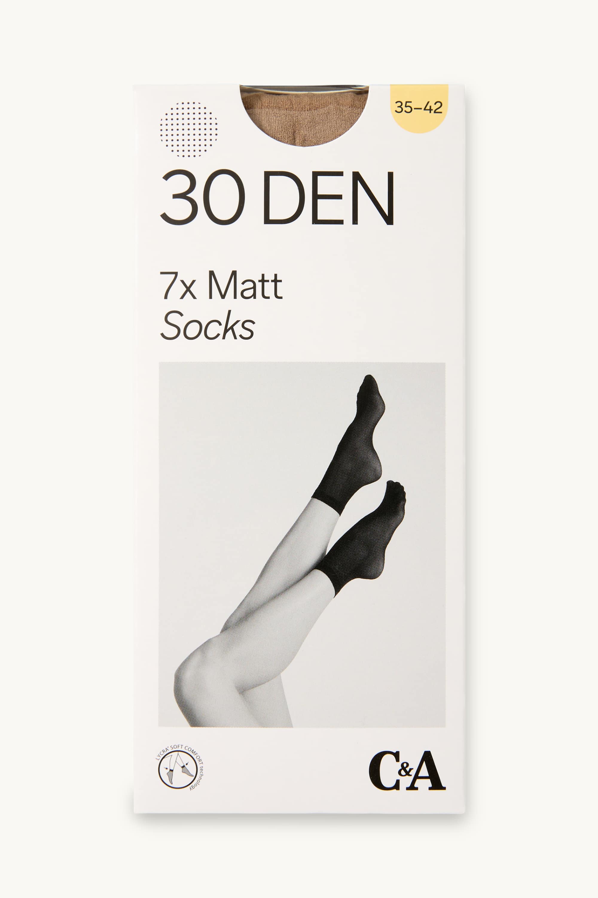 Multipack of 7 - fine ankle socks - 30 denier Cream Powder
