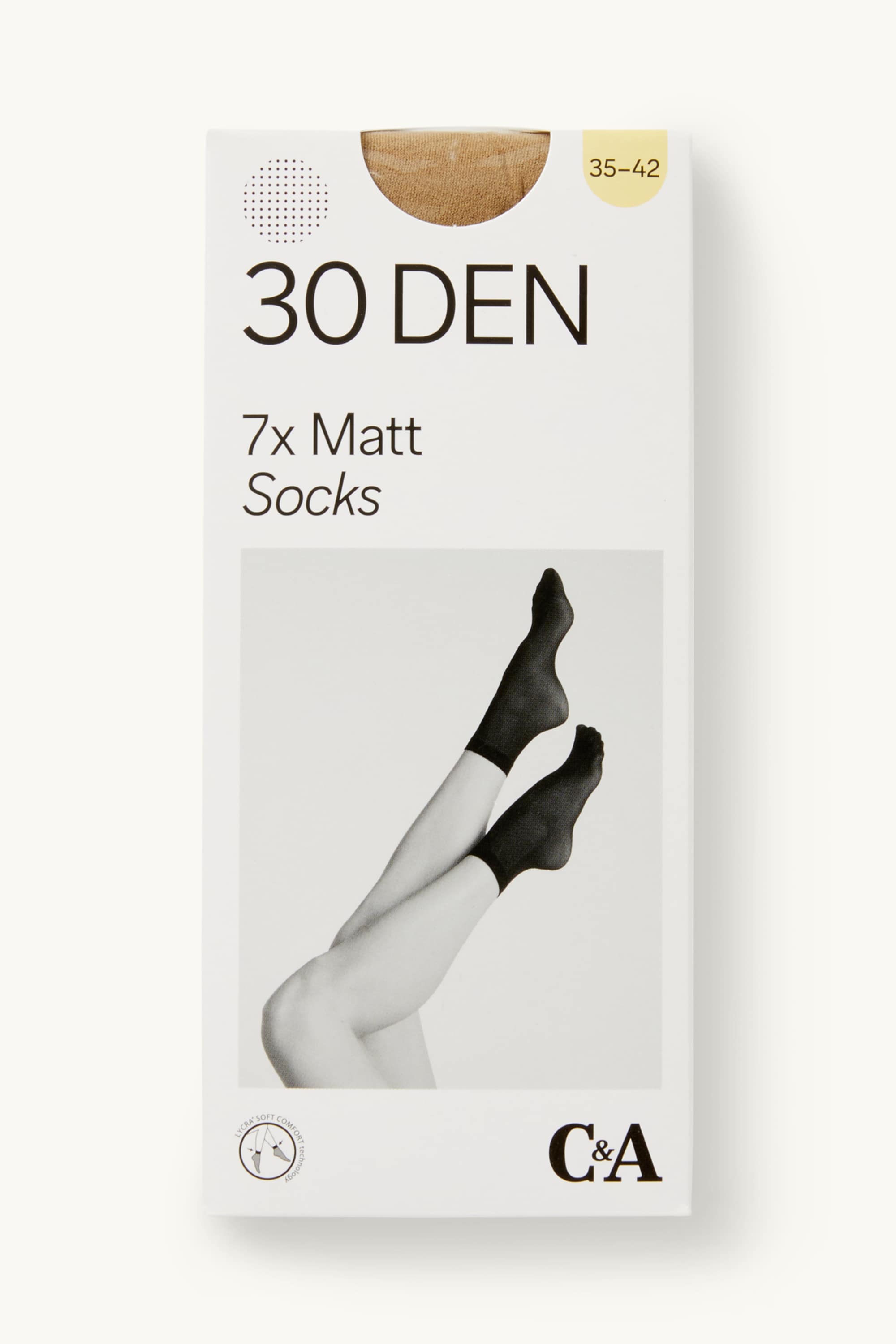Multipack of 7 - fine ankle socks - 30 denier beige