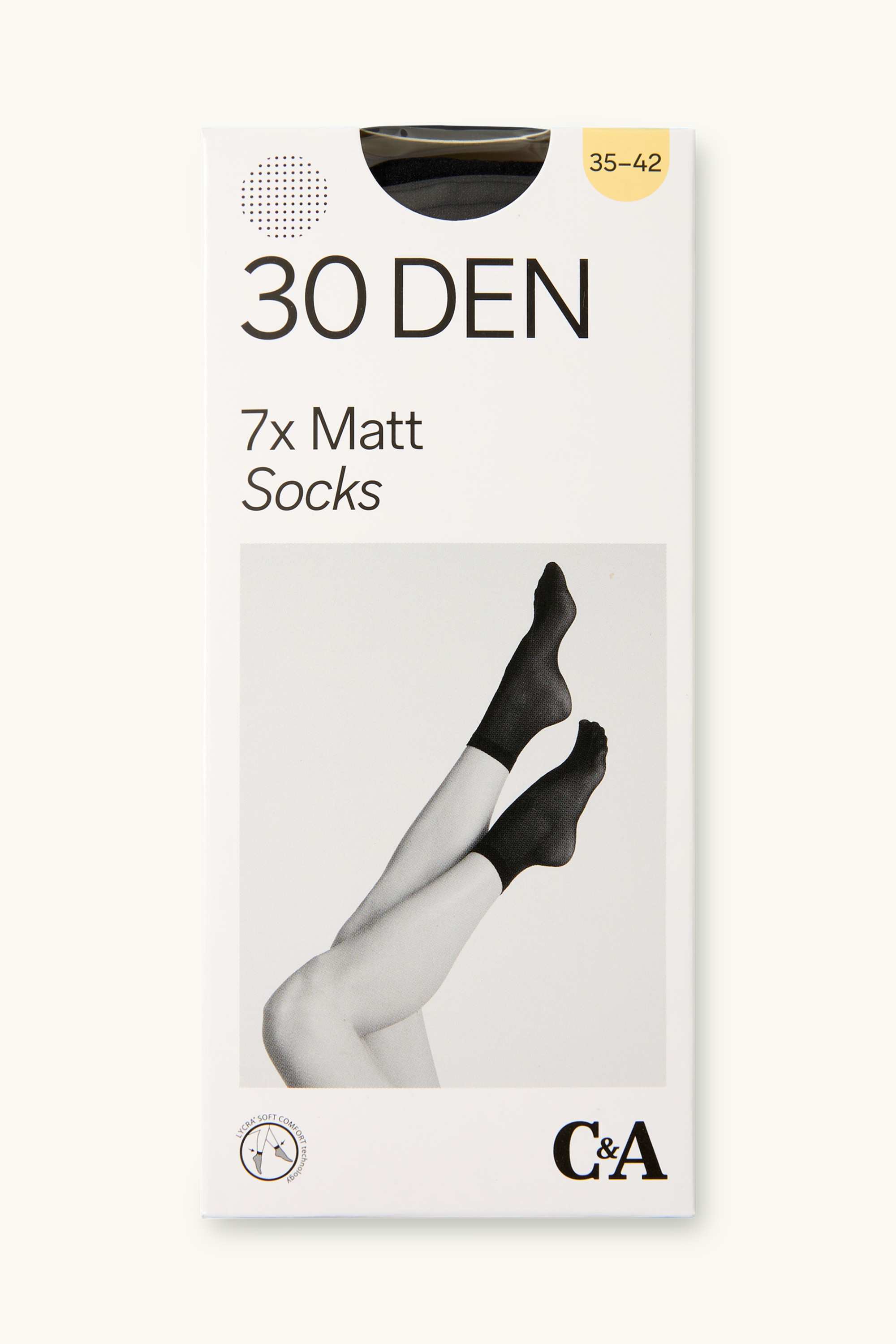 Multipack of 7 - fine ankle socks - 30 denier black