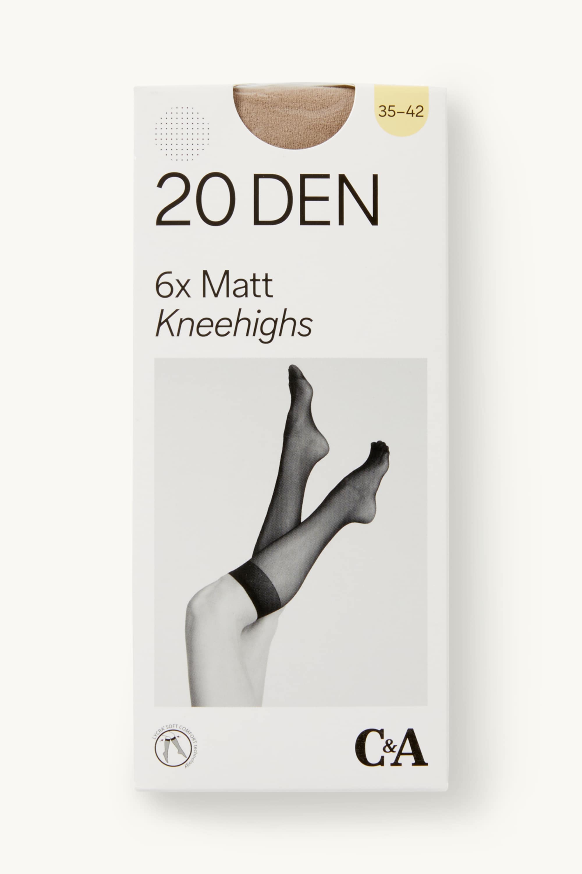 Multipack of 6 - sheer knee-highs - 20 denier beige (1)