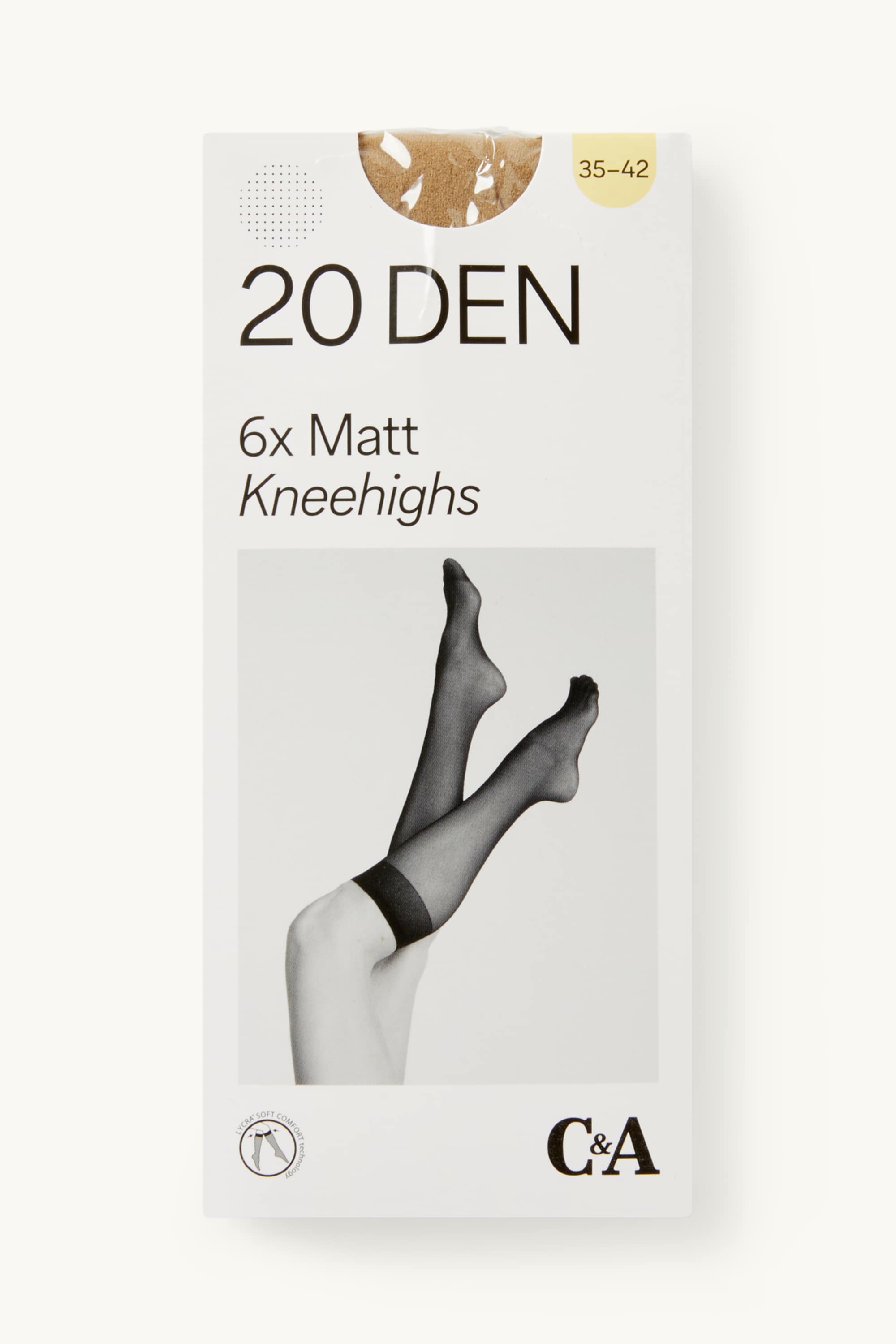 Multipack of 6 - sheer knee-highs - 20 denier beige (2)