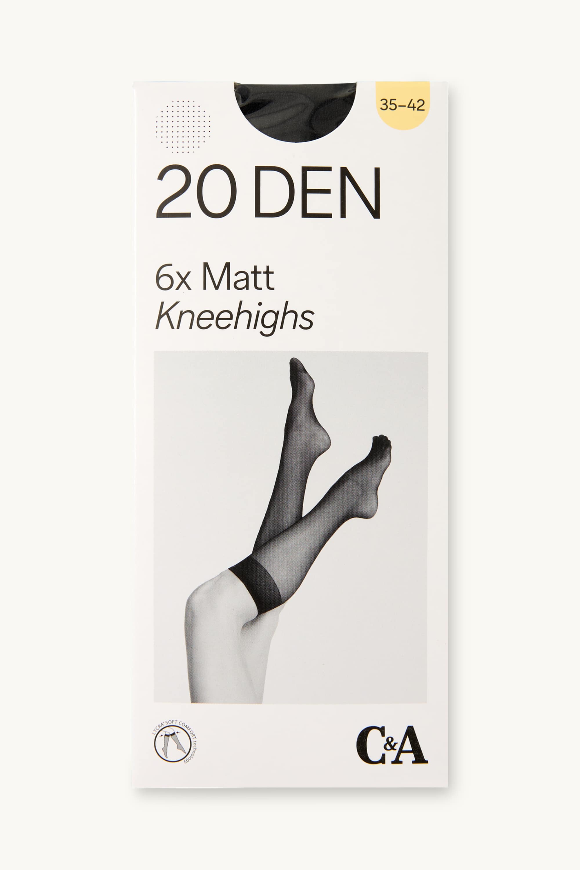 Multipack of 6 - sheer knee-highs - 20 denier black