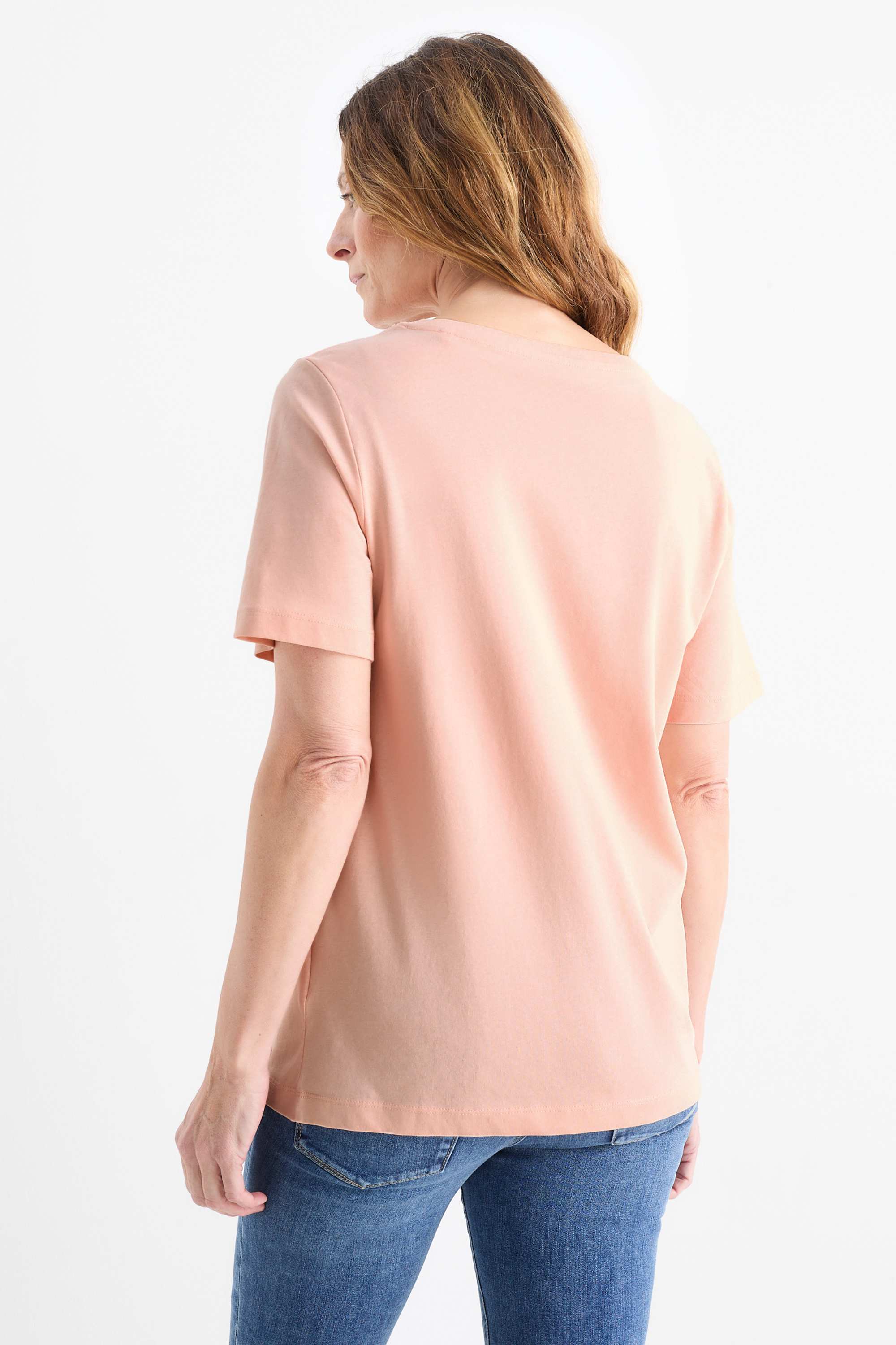 V-neck T-shirt - regular fit rose