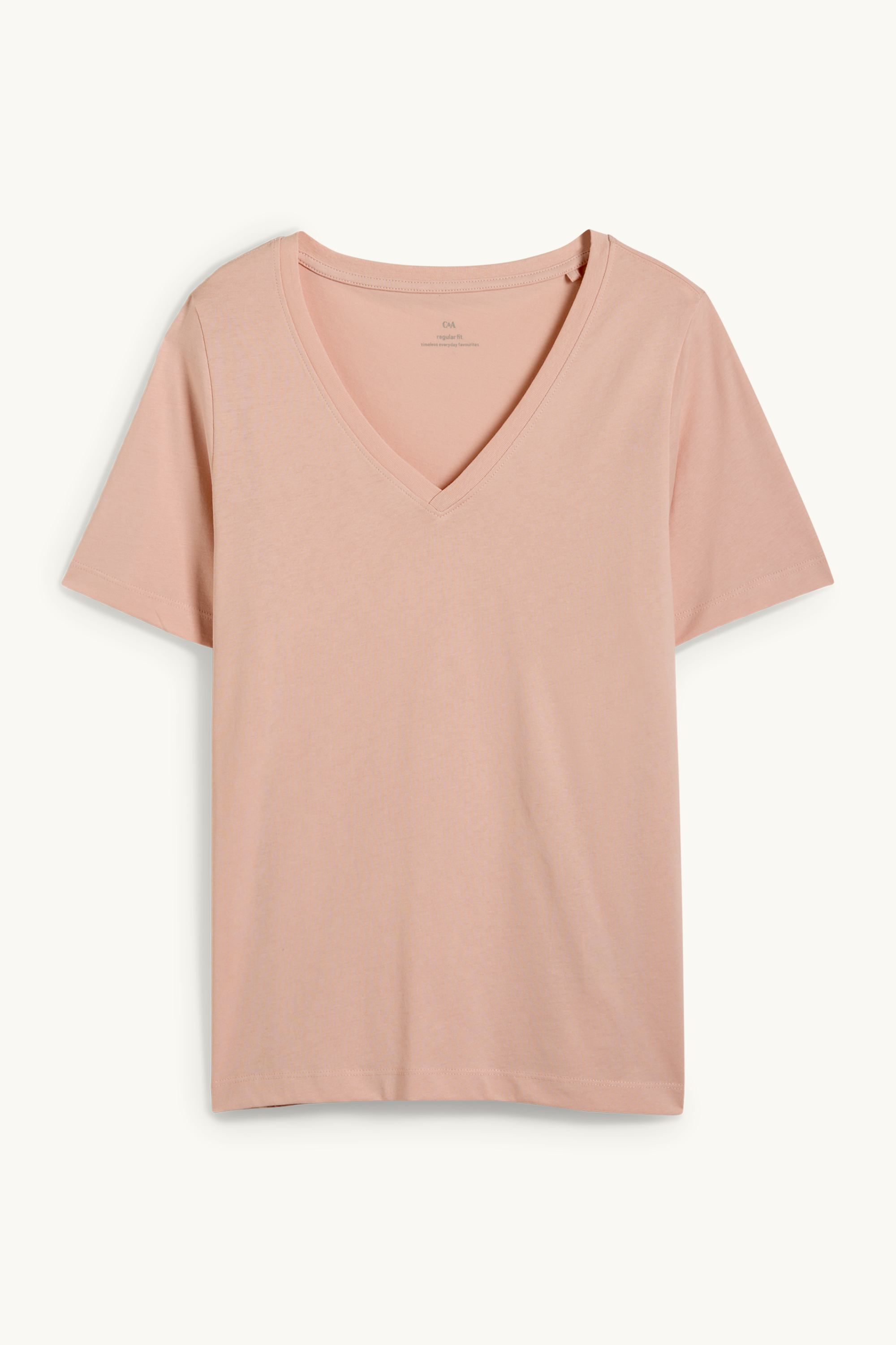 V-neck T-shirt - regular fit rose
