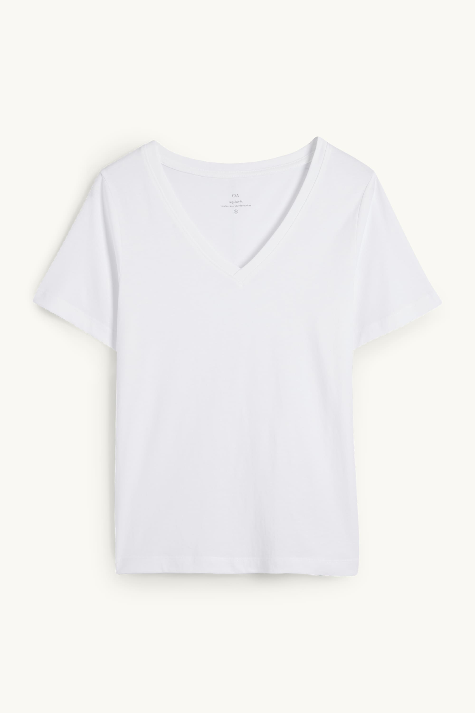 V-neck T-shirt - regular fit white