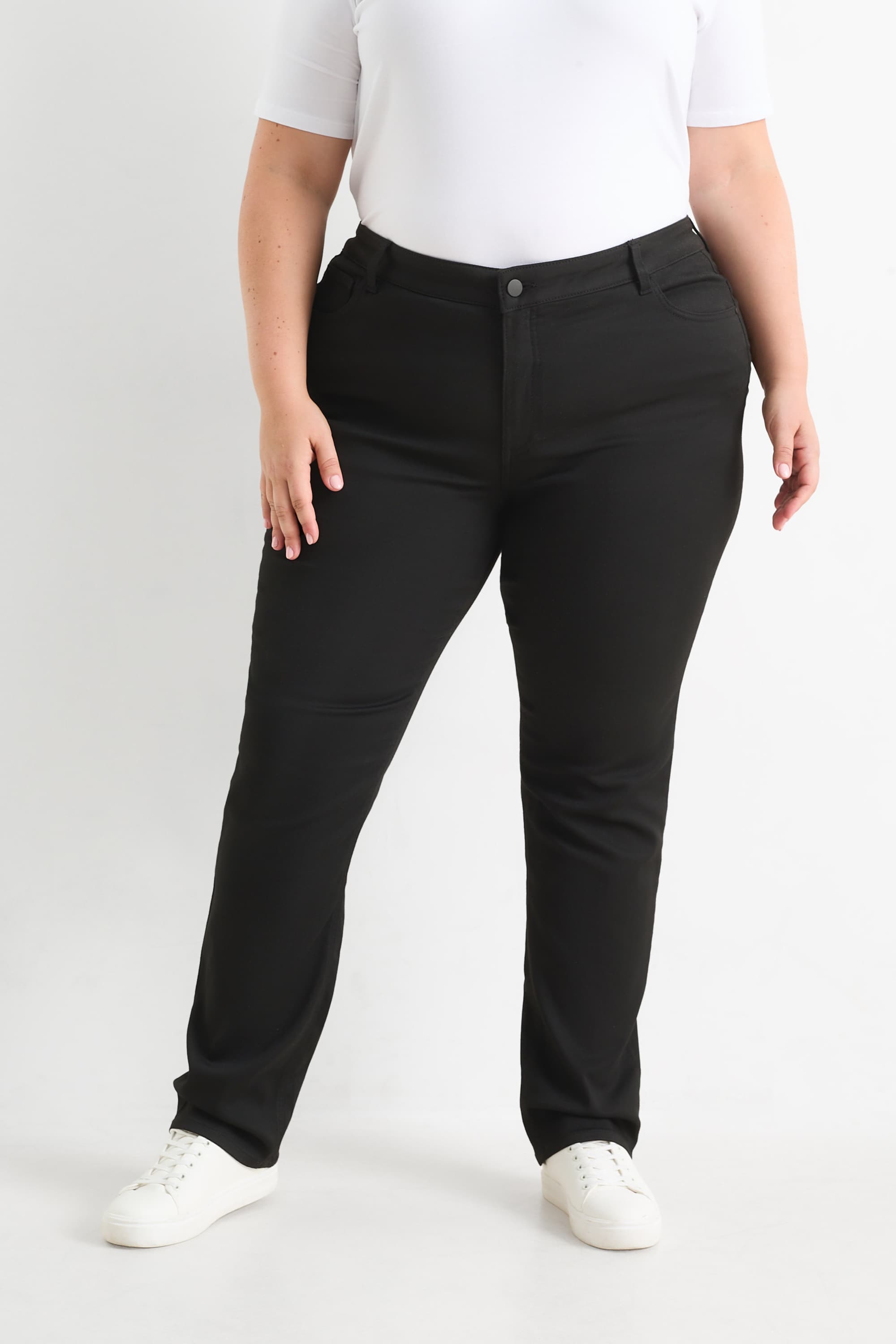 Cloth trousers - high waist - slim fit black