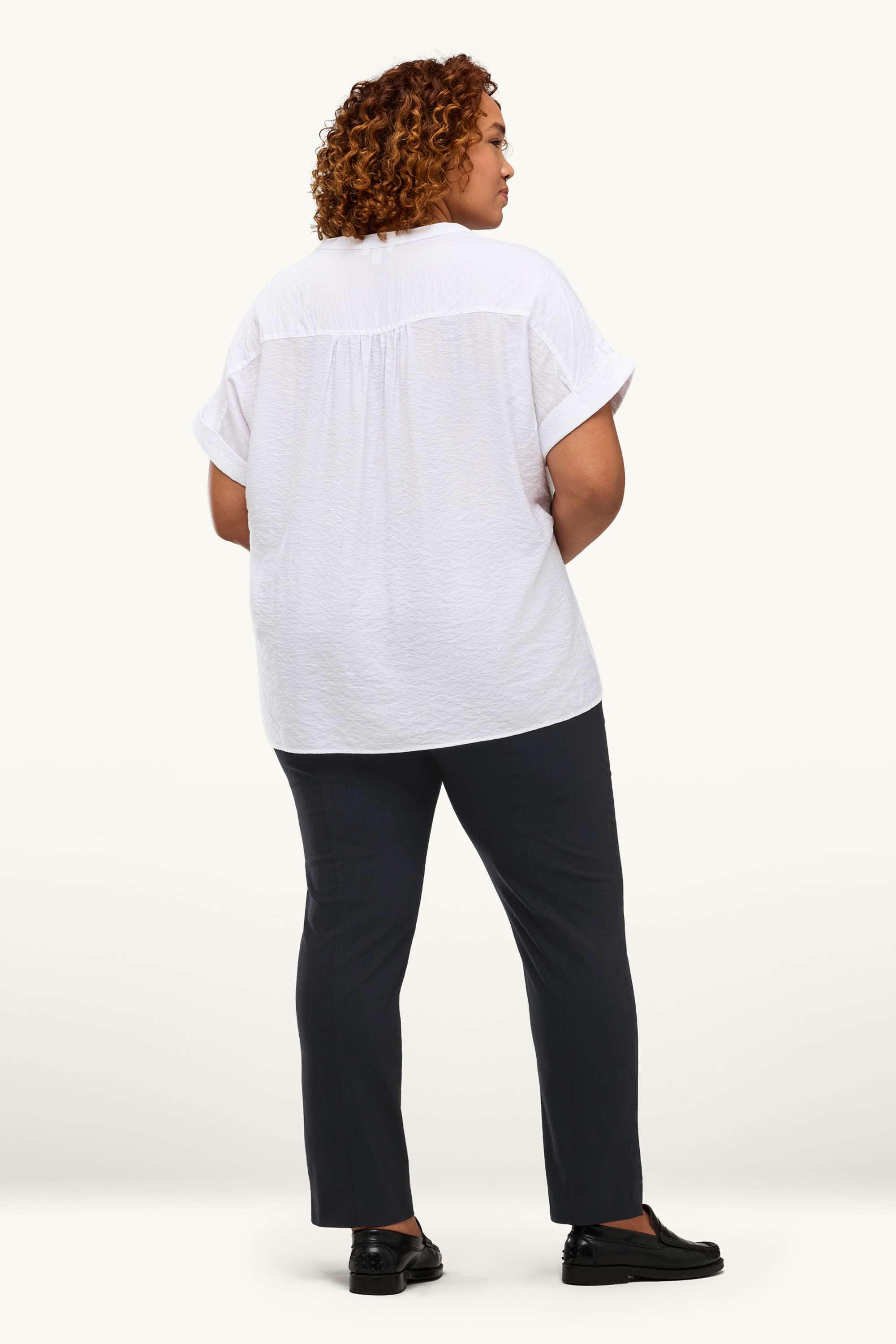Cloth trousers - high waist - straight fit - LYCRA® black