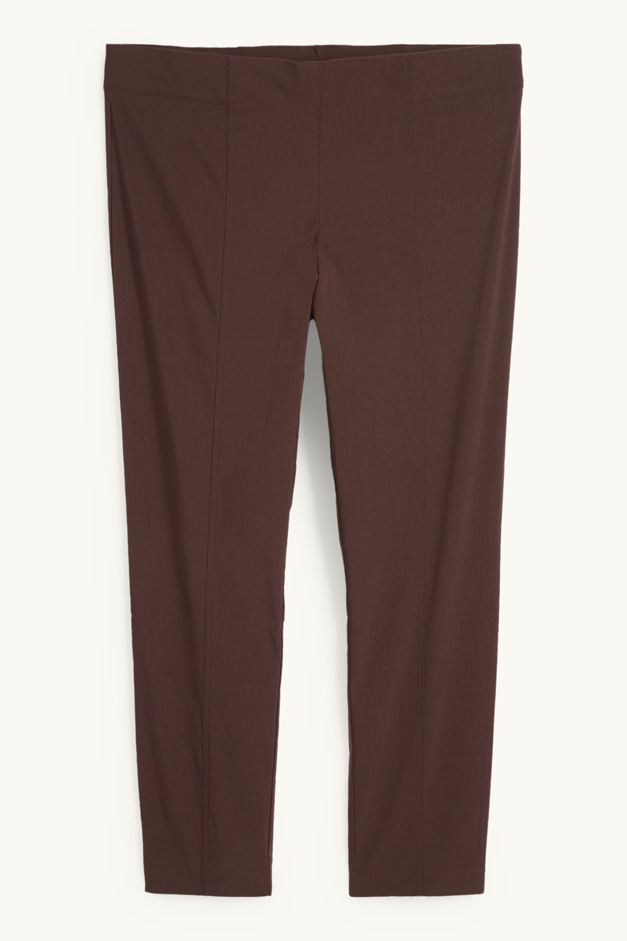 Cloth trousers - high waist - straight fit - LYCRA® dark brown