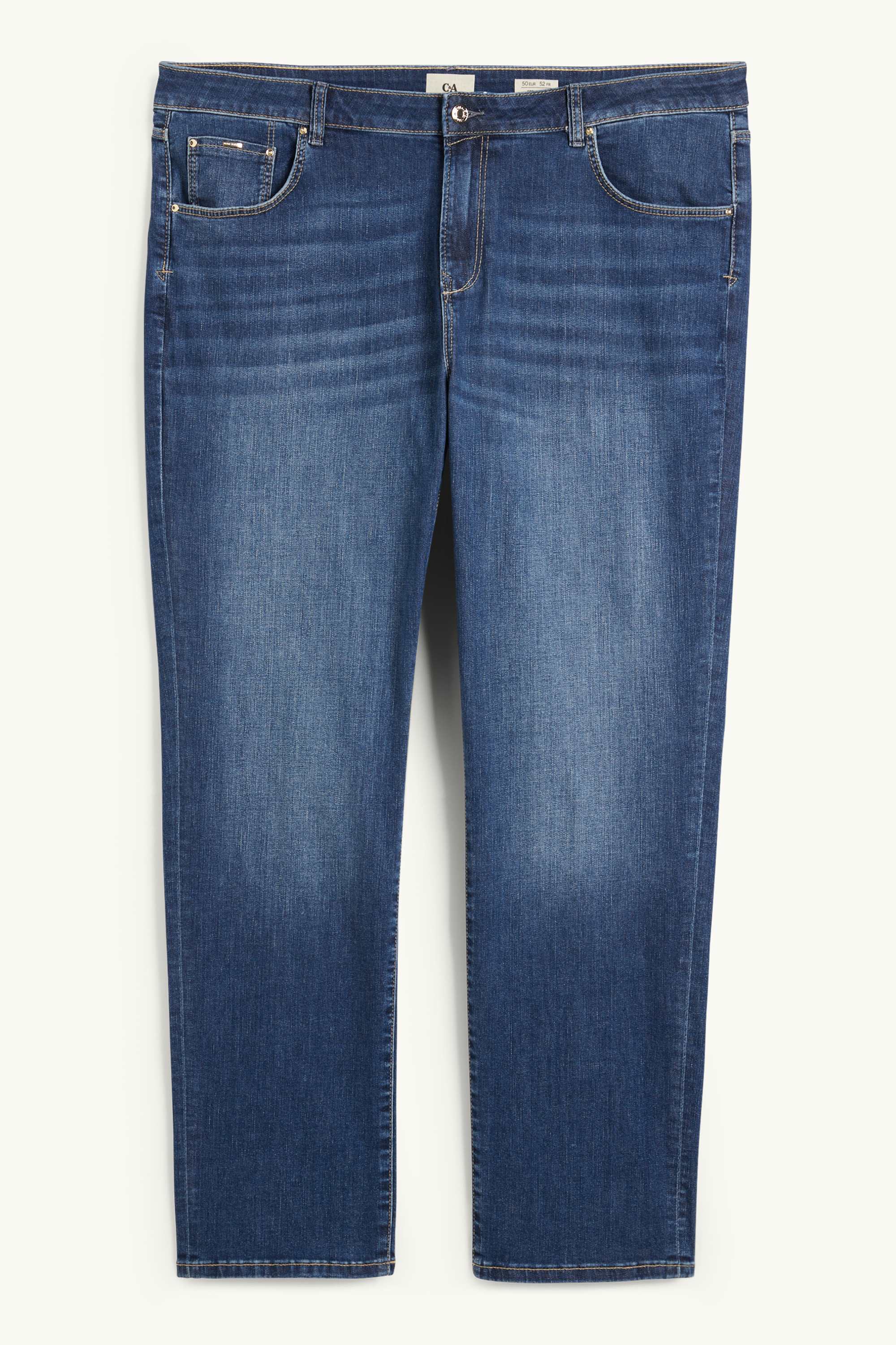 Straight jeans - mid-rise waist - LYCRA® denim-dark blue
