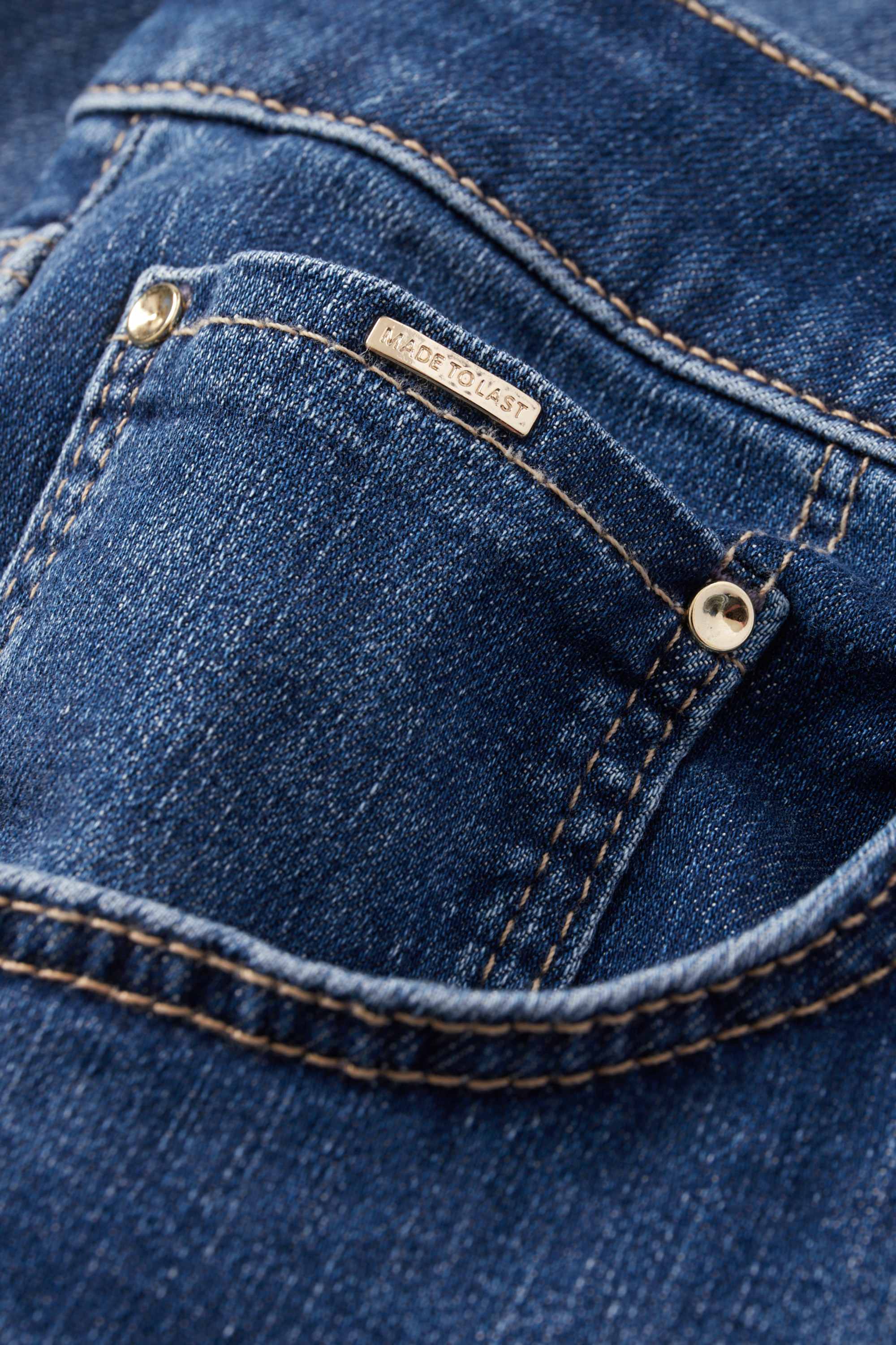 Straight jeans - mid-rise waist - LYCRA® denim-dark blue