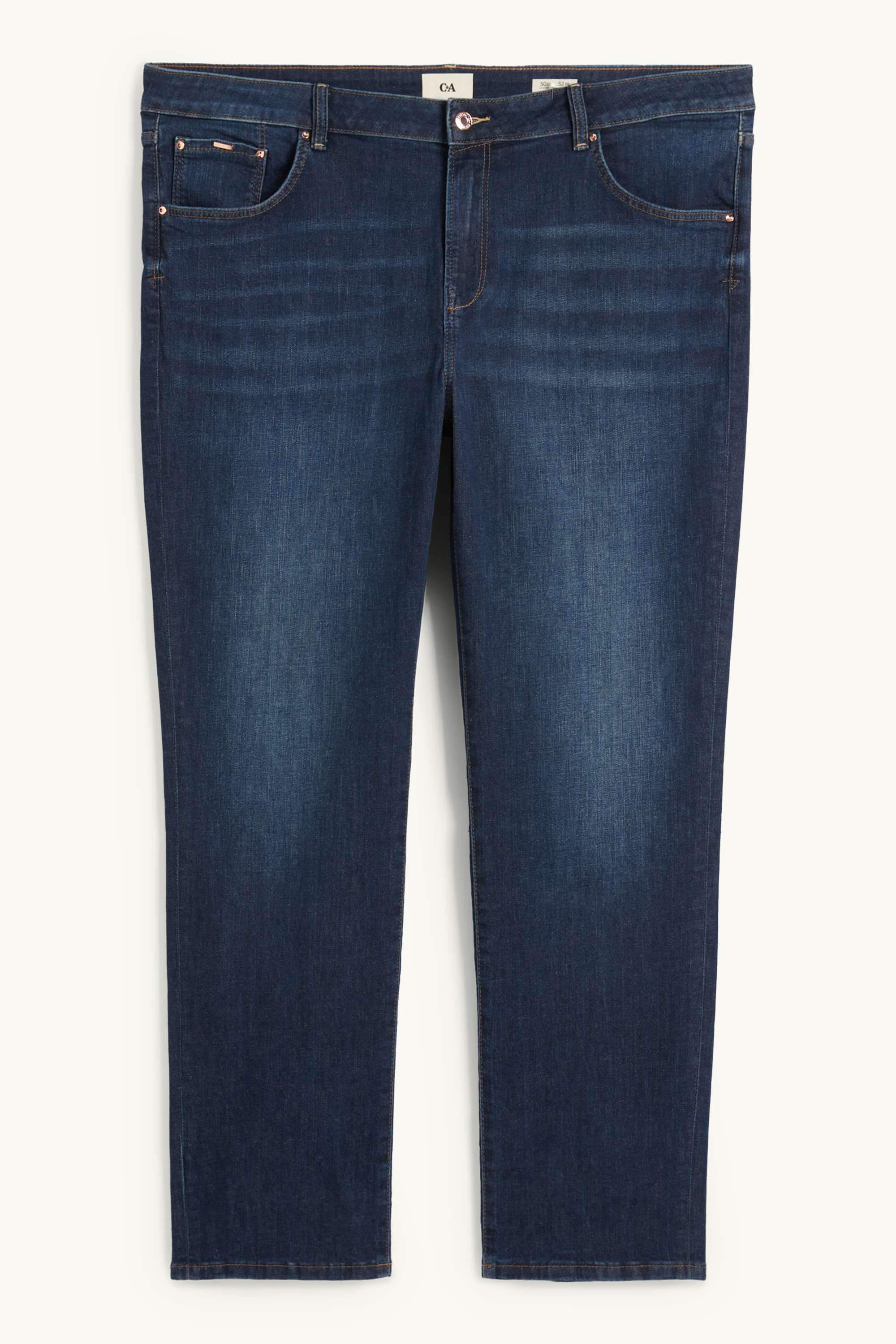 Straight jeans - mid-rise waist - LYCRA® denim-dark blue