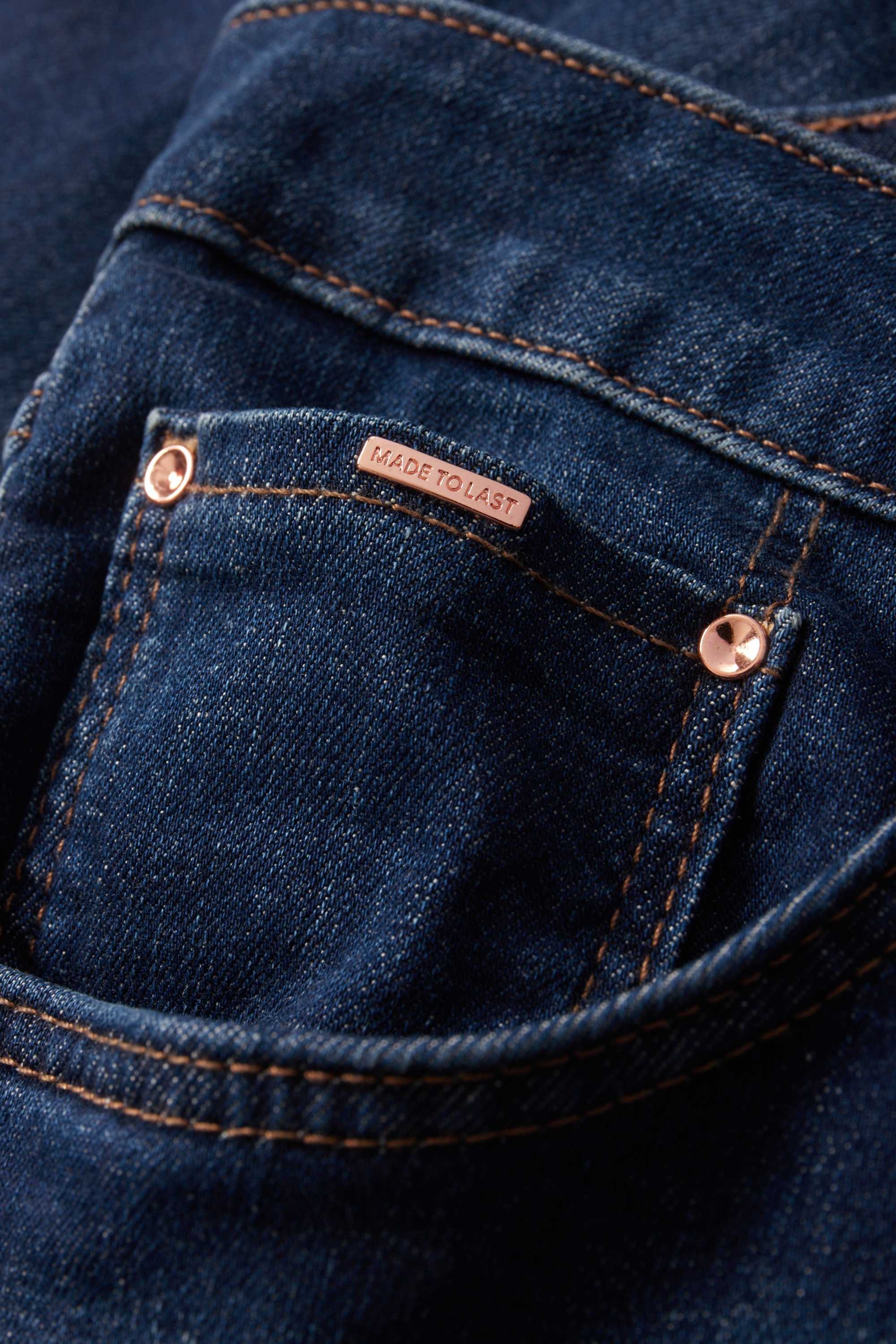 Straight jeans - mid-rise waist - LYCRA® denim-dark blue