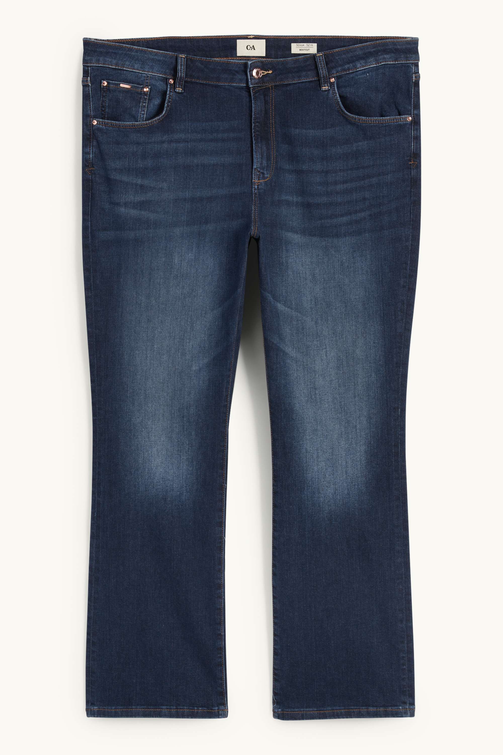 Bootcut jeans - mid-rise waist denim-dark blue