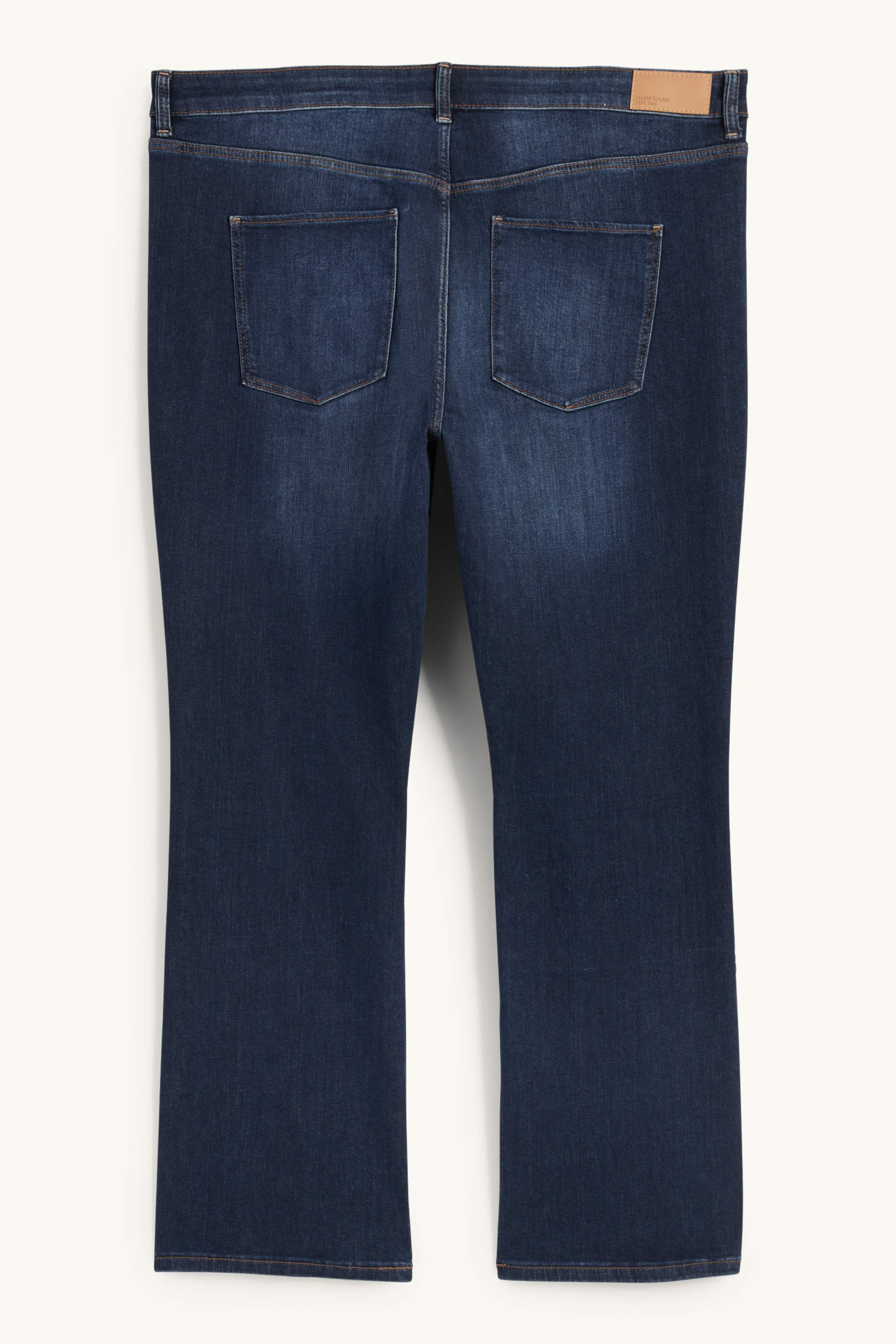 Bootcut jeans - mid-rise waist denim-dark blue