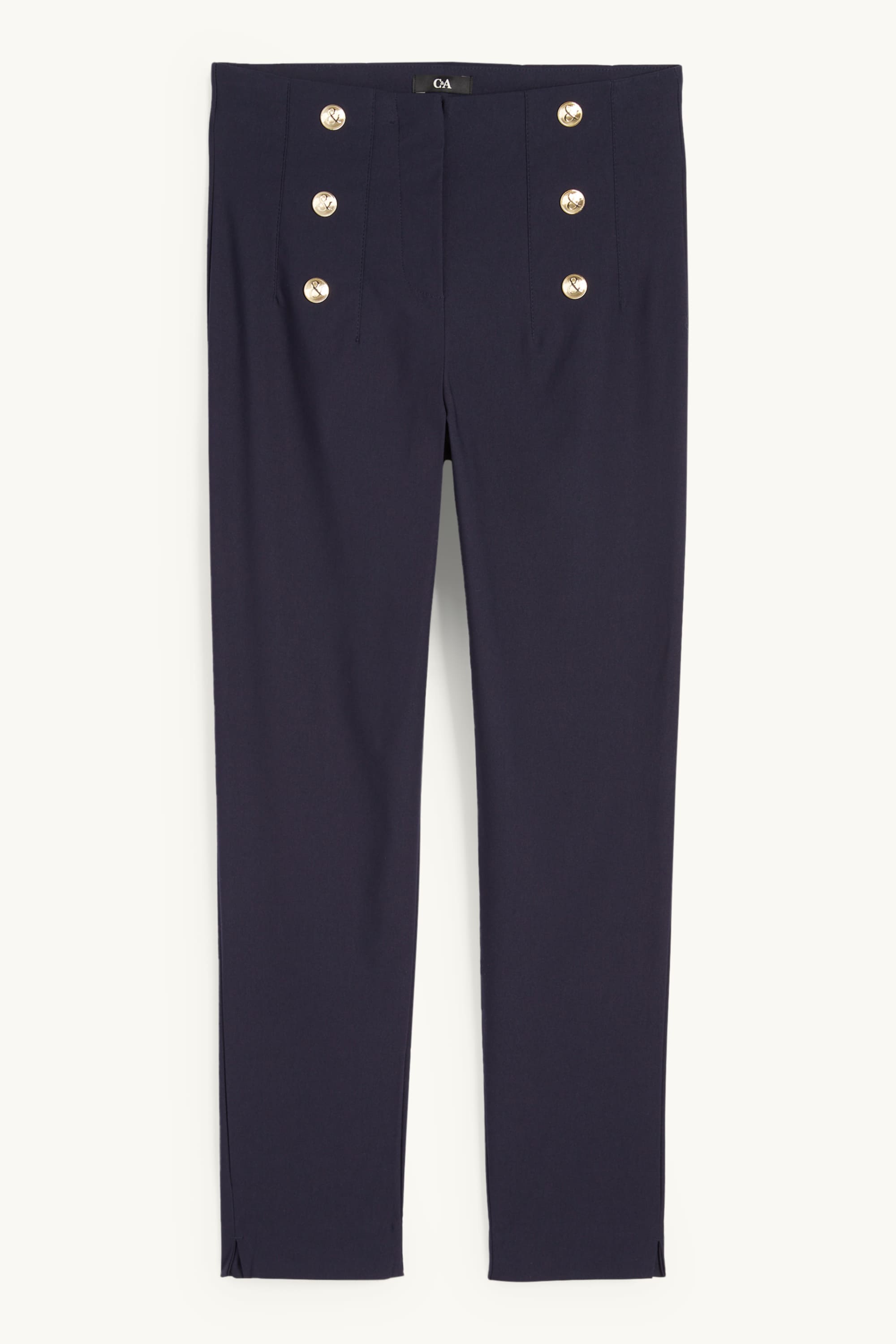 Cloth trousers - high waist - slim fit dark blue