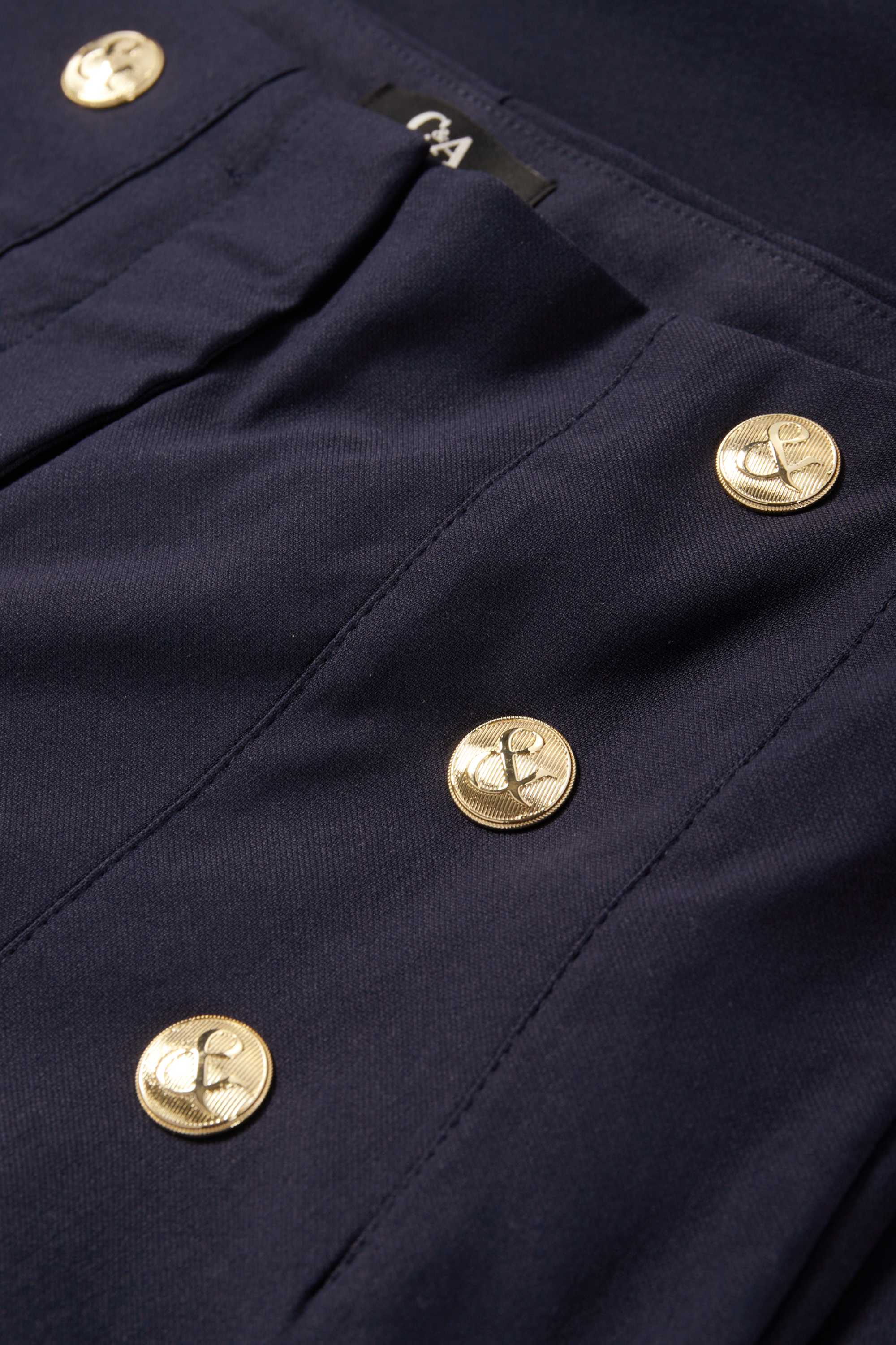 Cloth trousers - high waist - slim fit dark blue