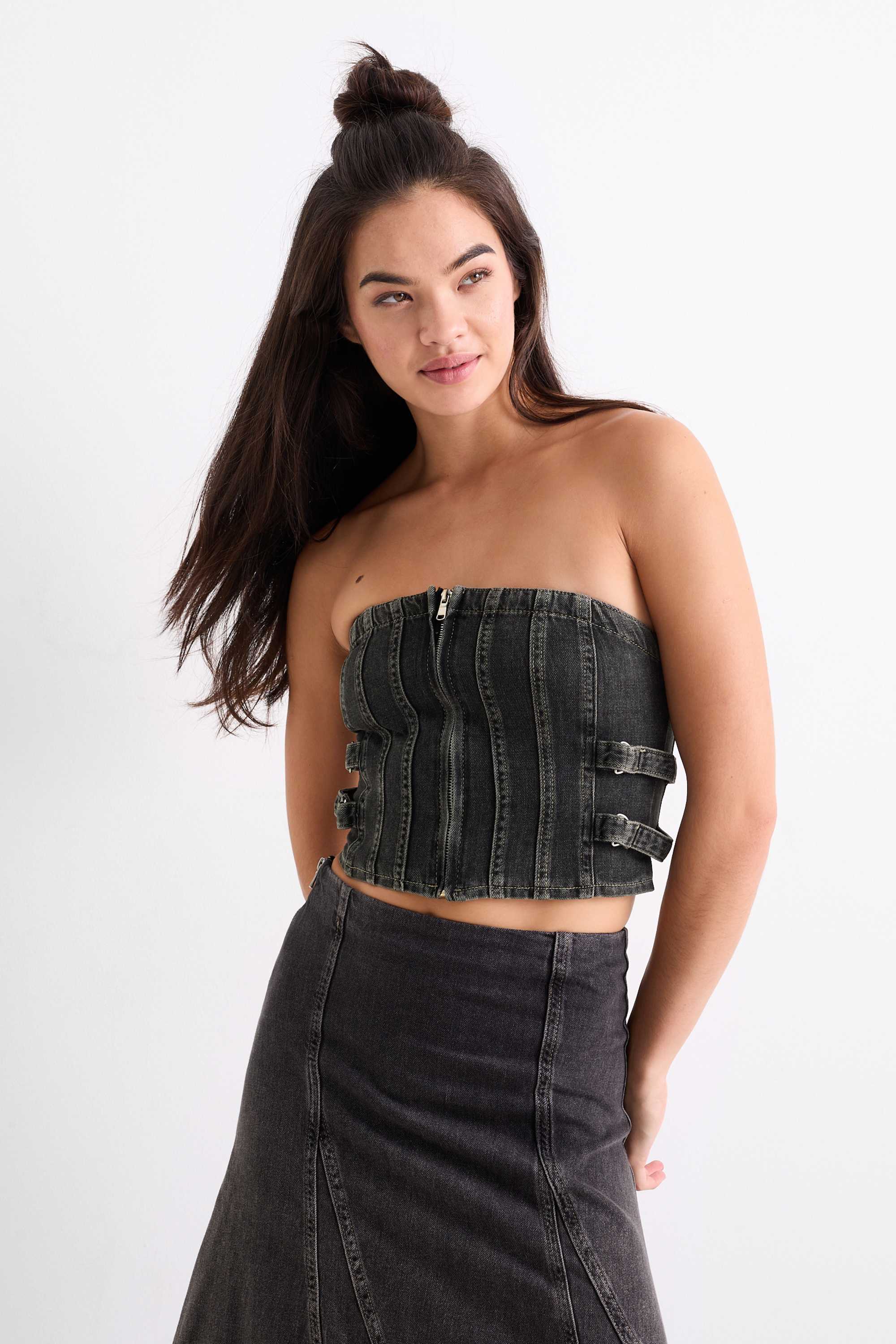 Denim corsage denim-dark gray