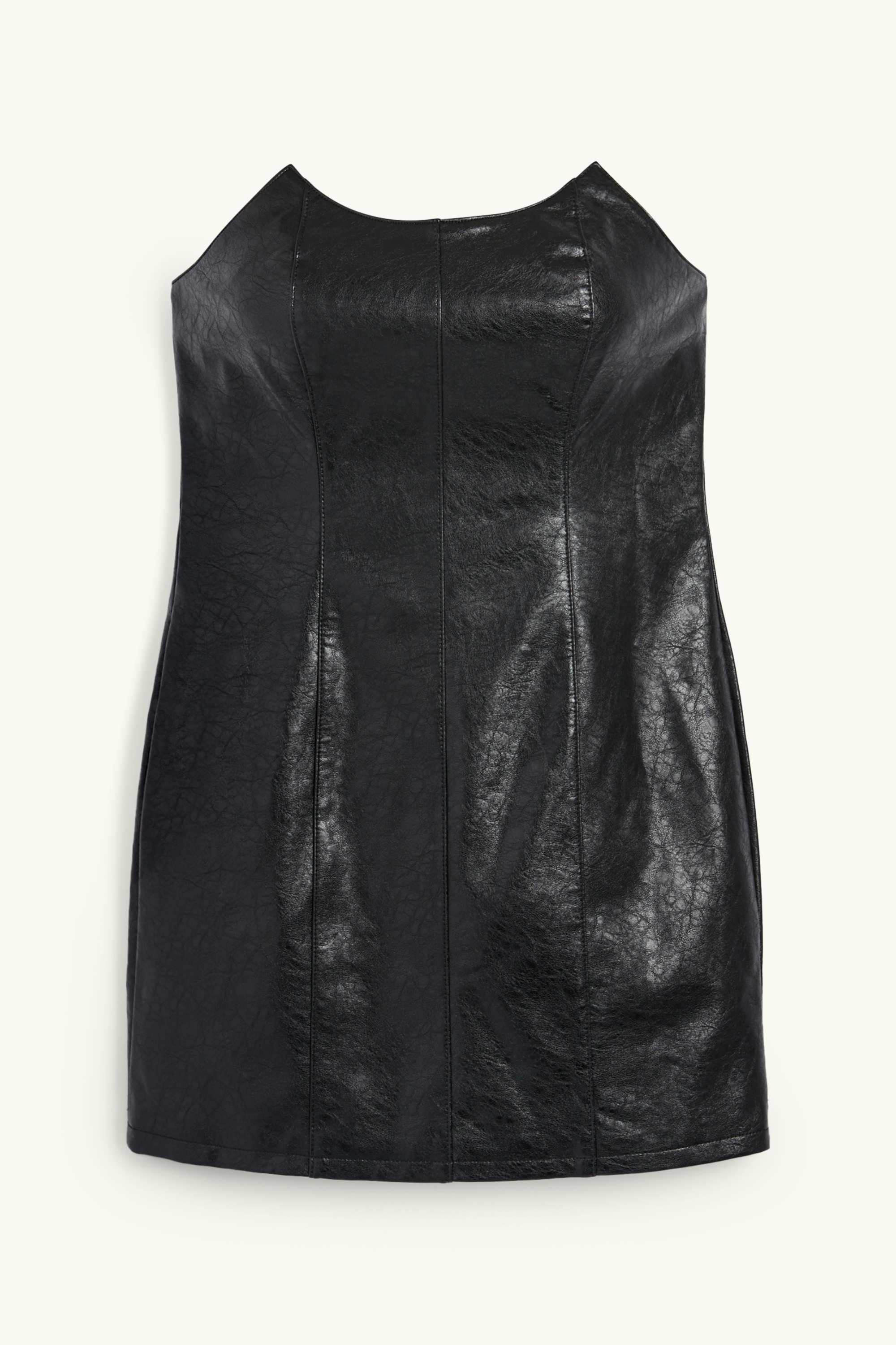 Bodycon dress - faux leather black