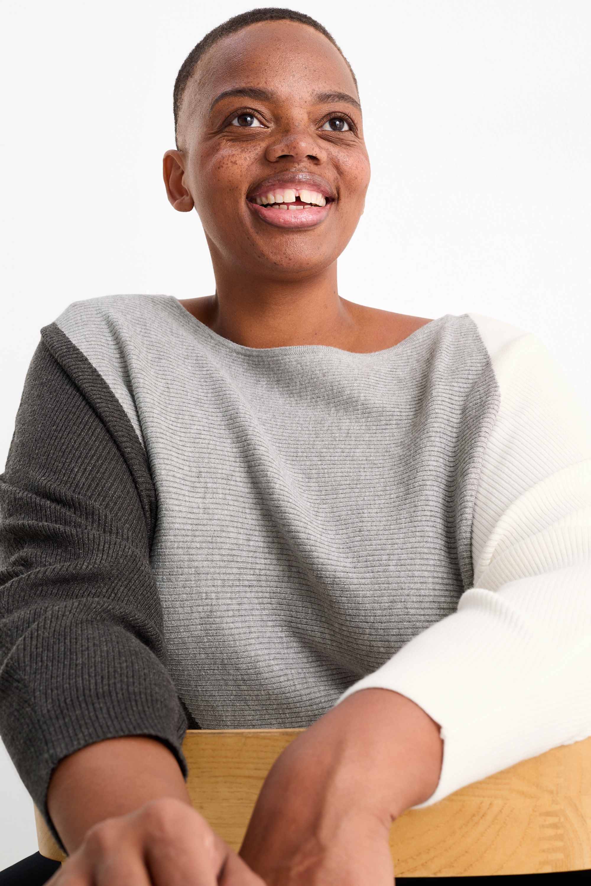 Jumper - ribbed gray