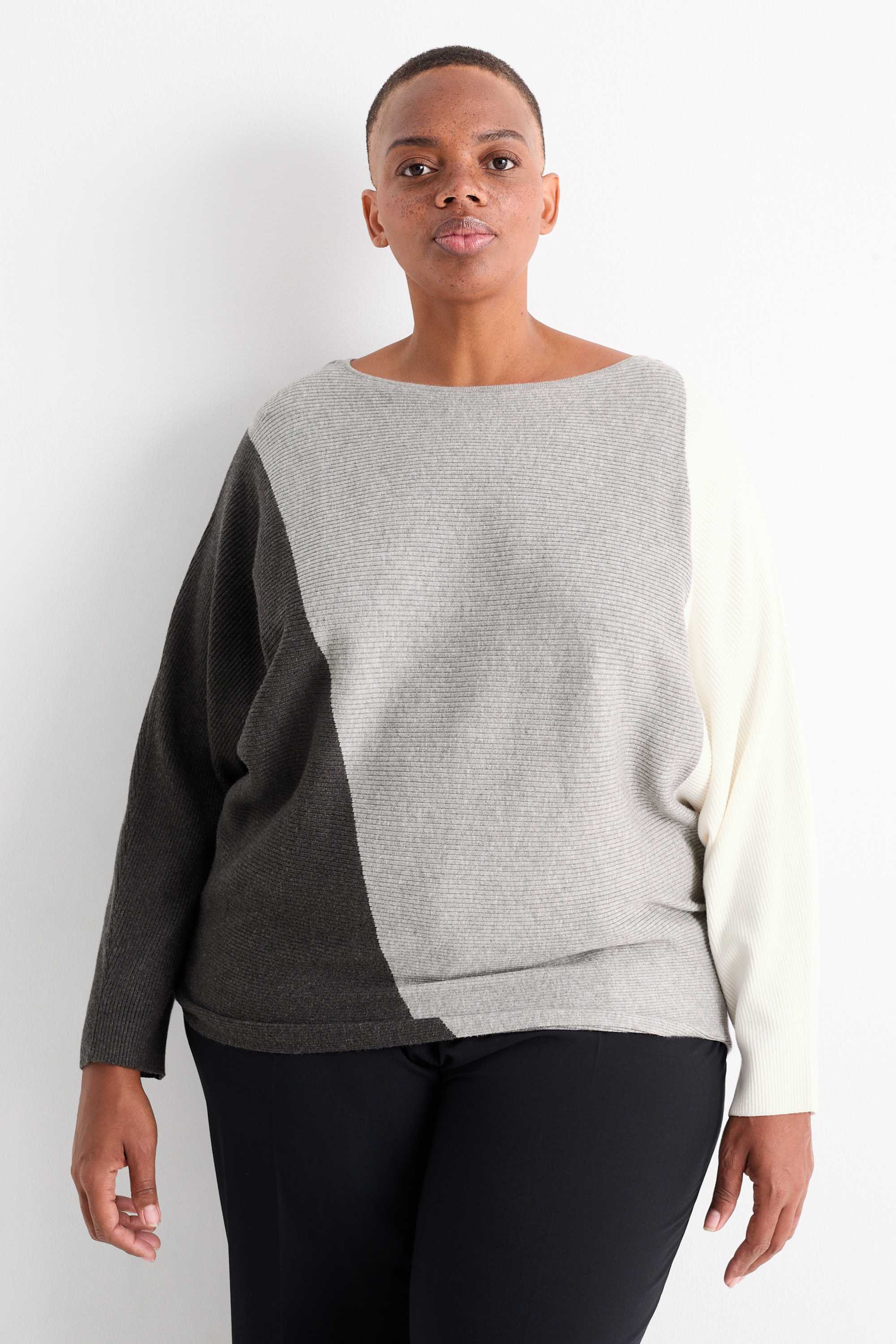 Jumper - ribbed gray