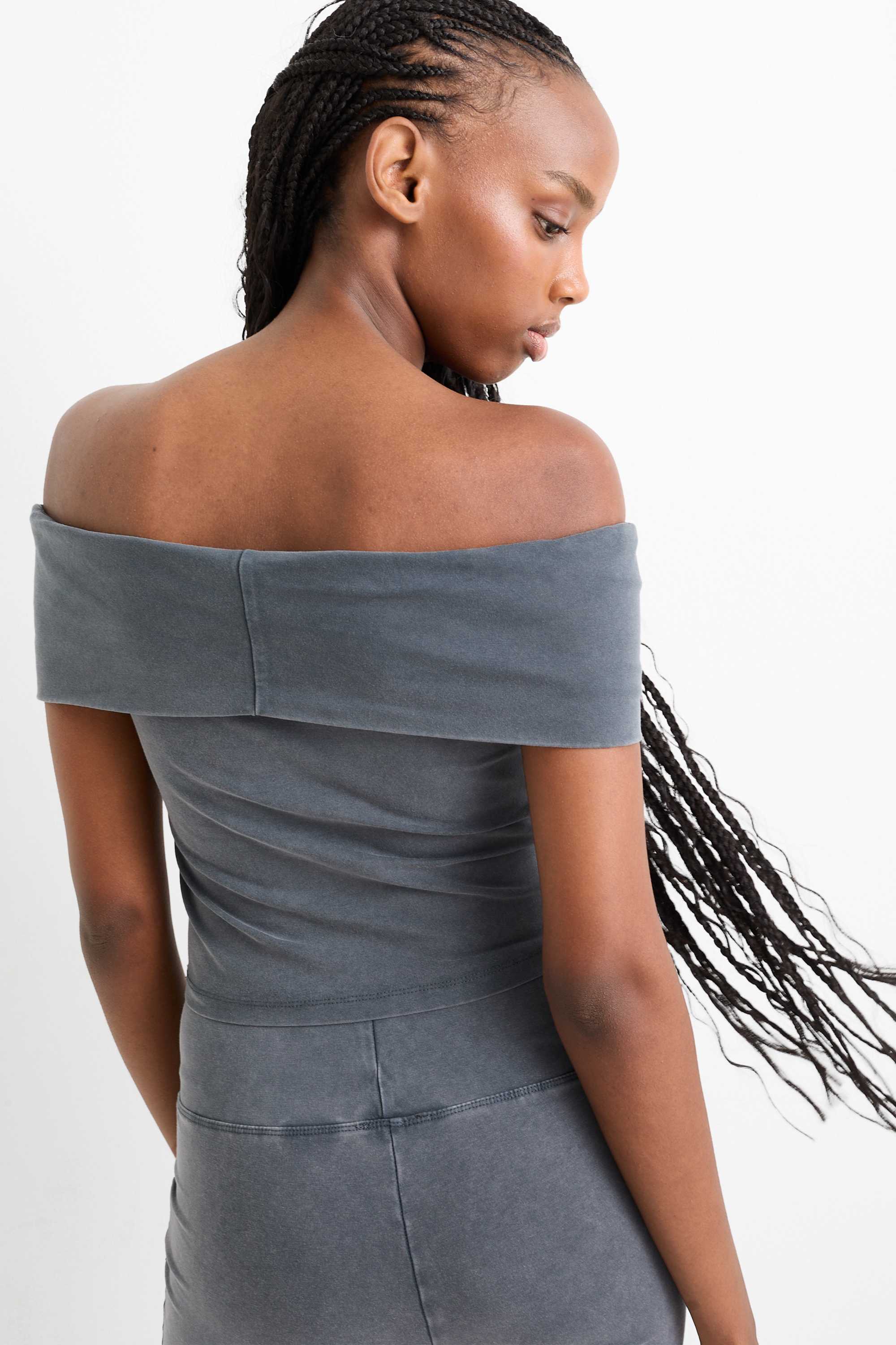 Cropped T-shirt dark gray