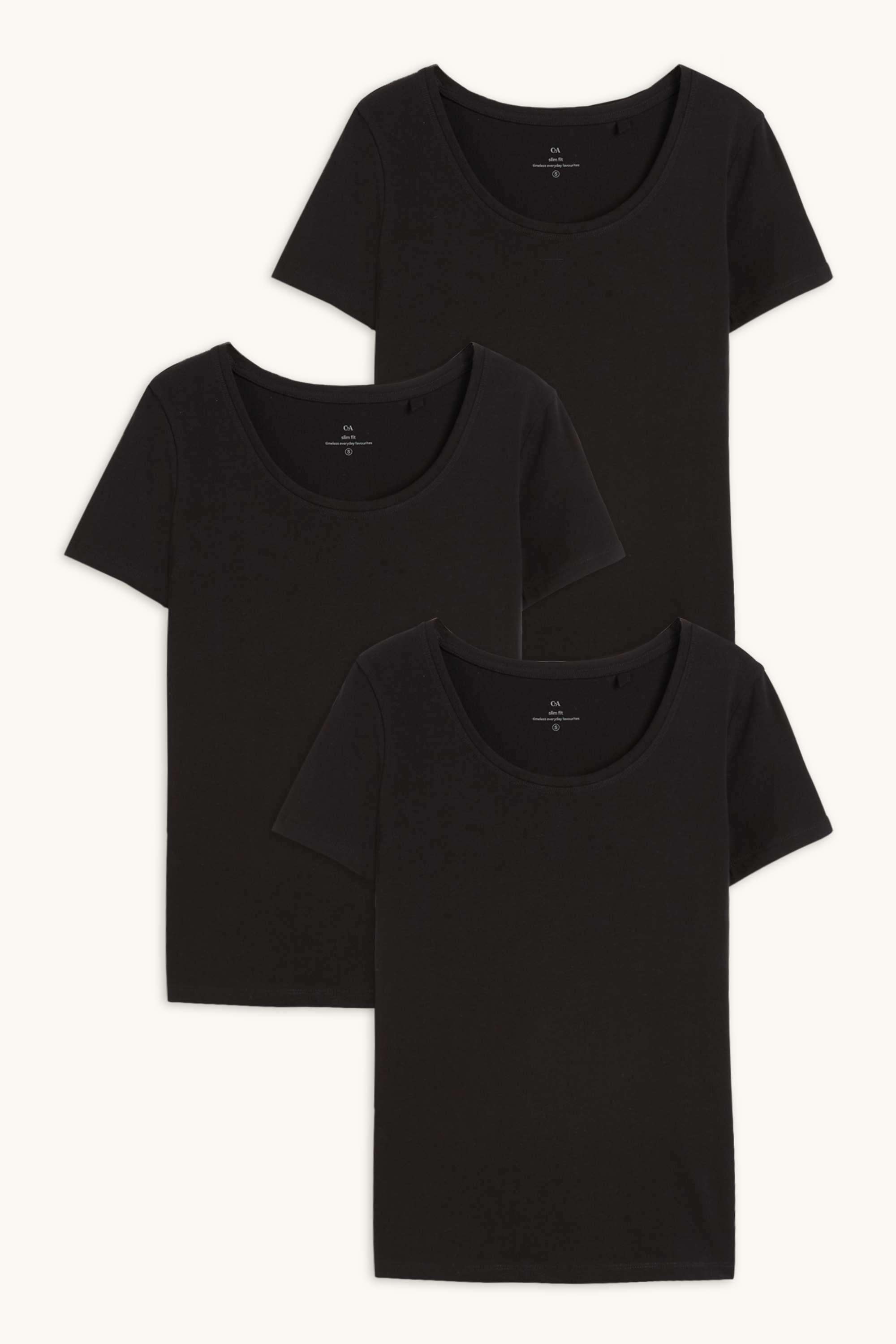 Multipack of 3 - T-shirt black