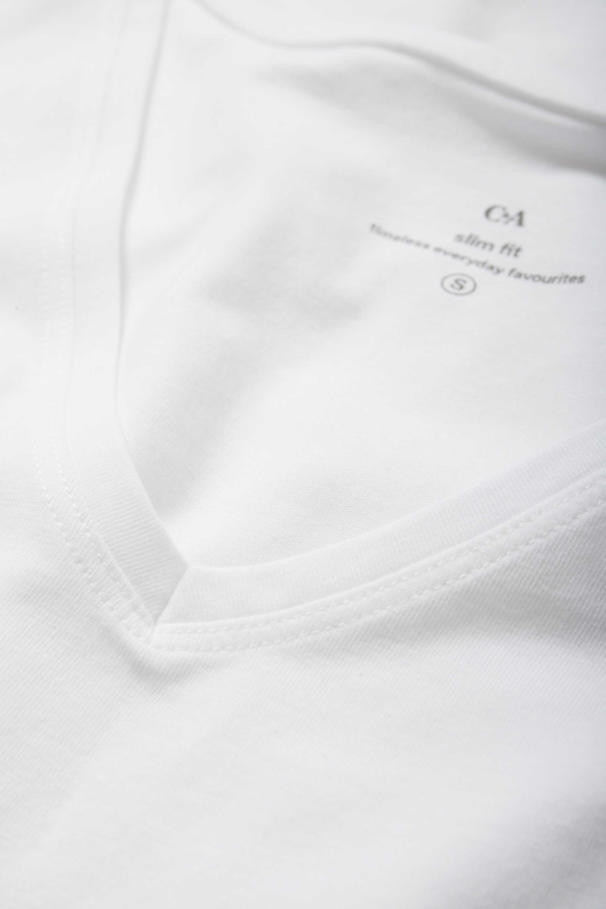 Multipack of 3 - V-neck T-shirt - slim fit white