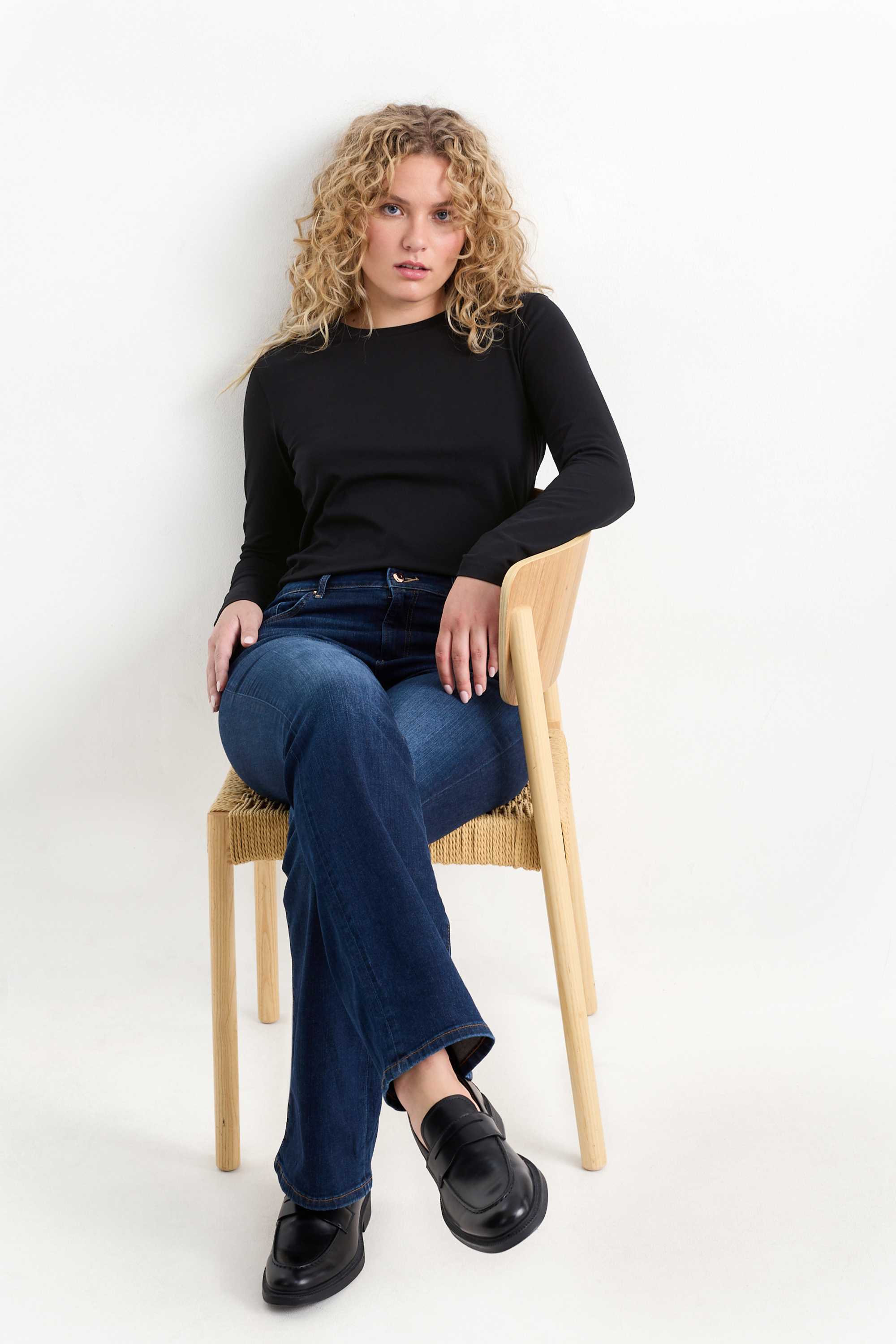 Multipack of 2 - long sleeve top black