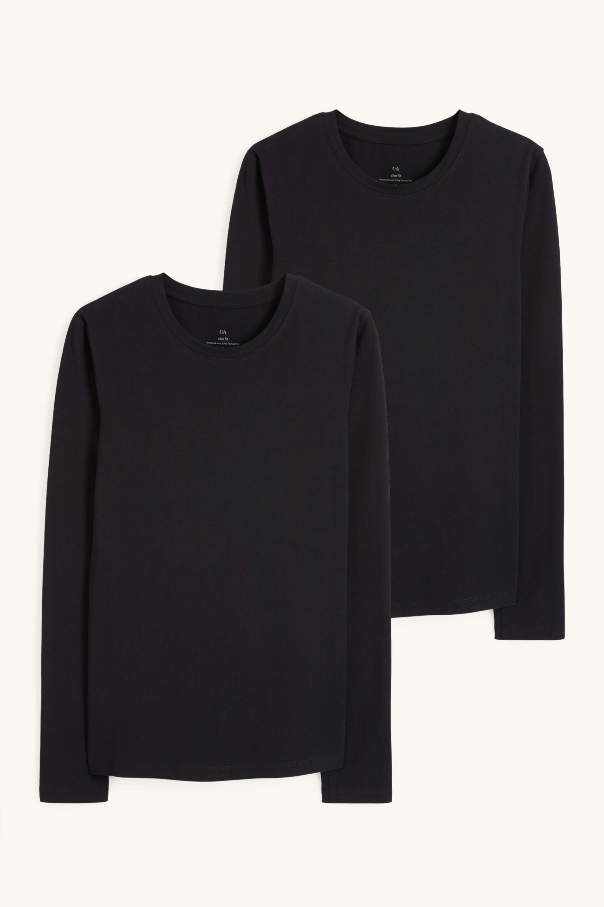 Multipack of 2 - long sleeve top black