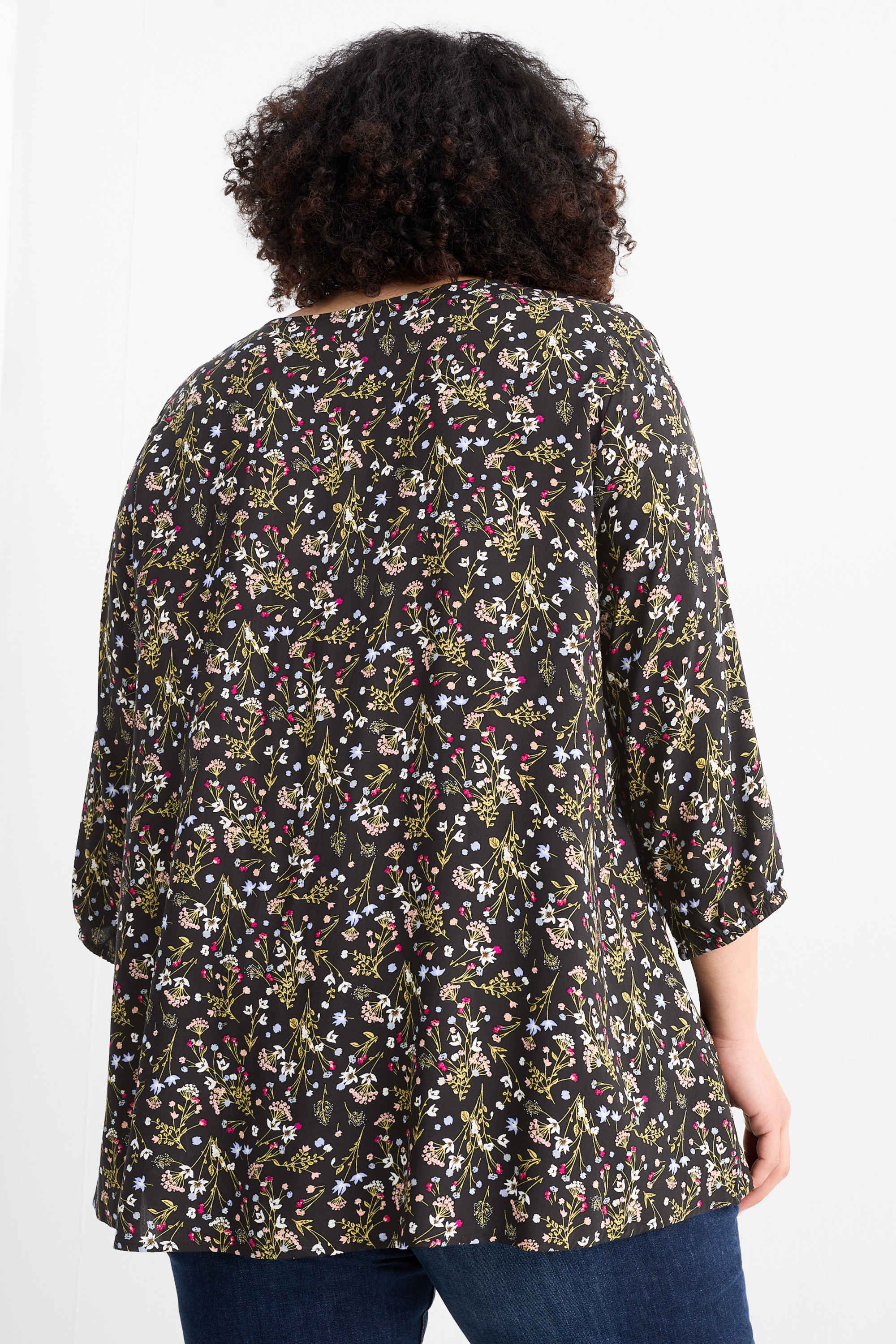 Blouse - floral black
