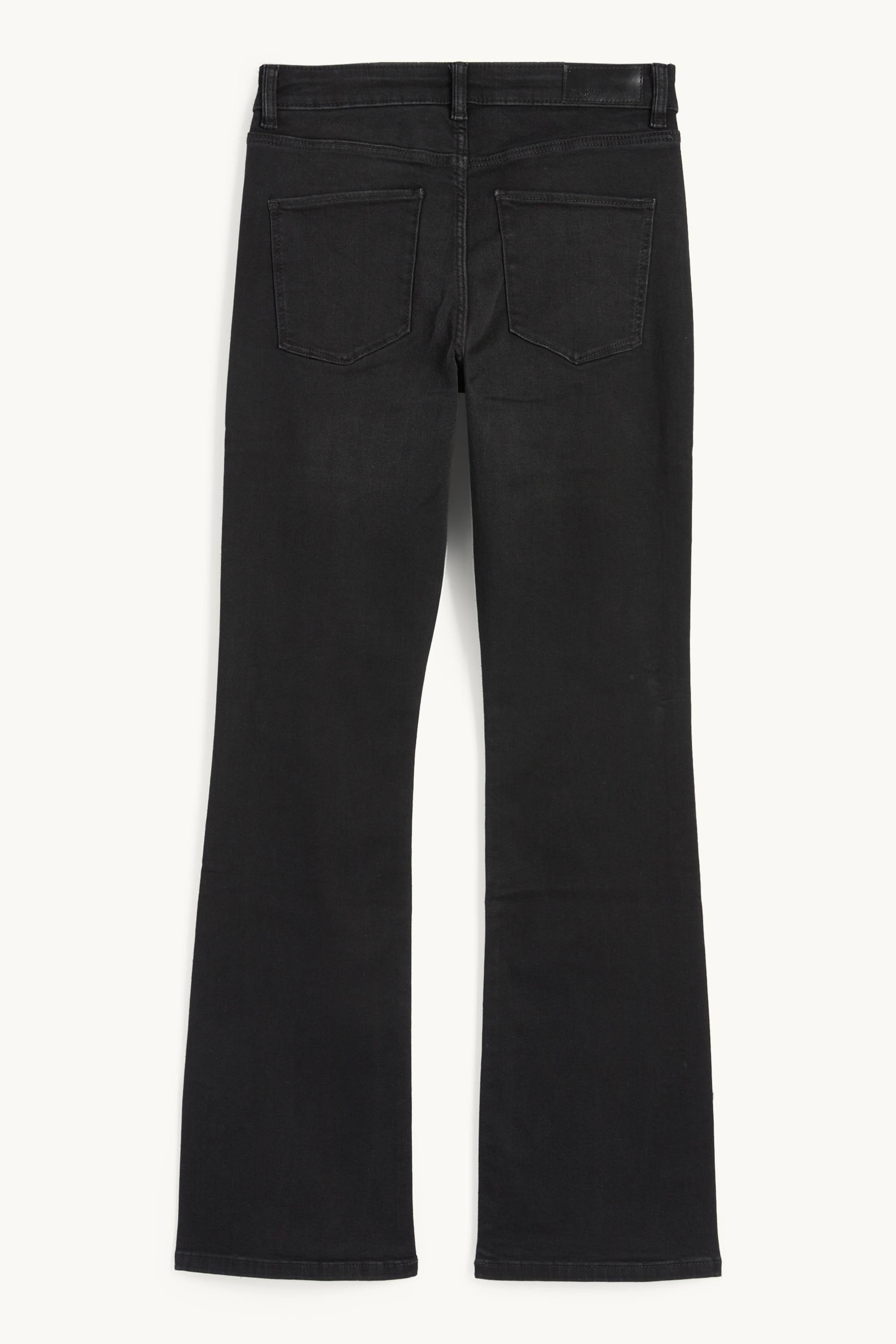 Bootcut jeans with rhinestones - mid-rise waist denim-dark gray