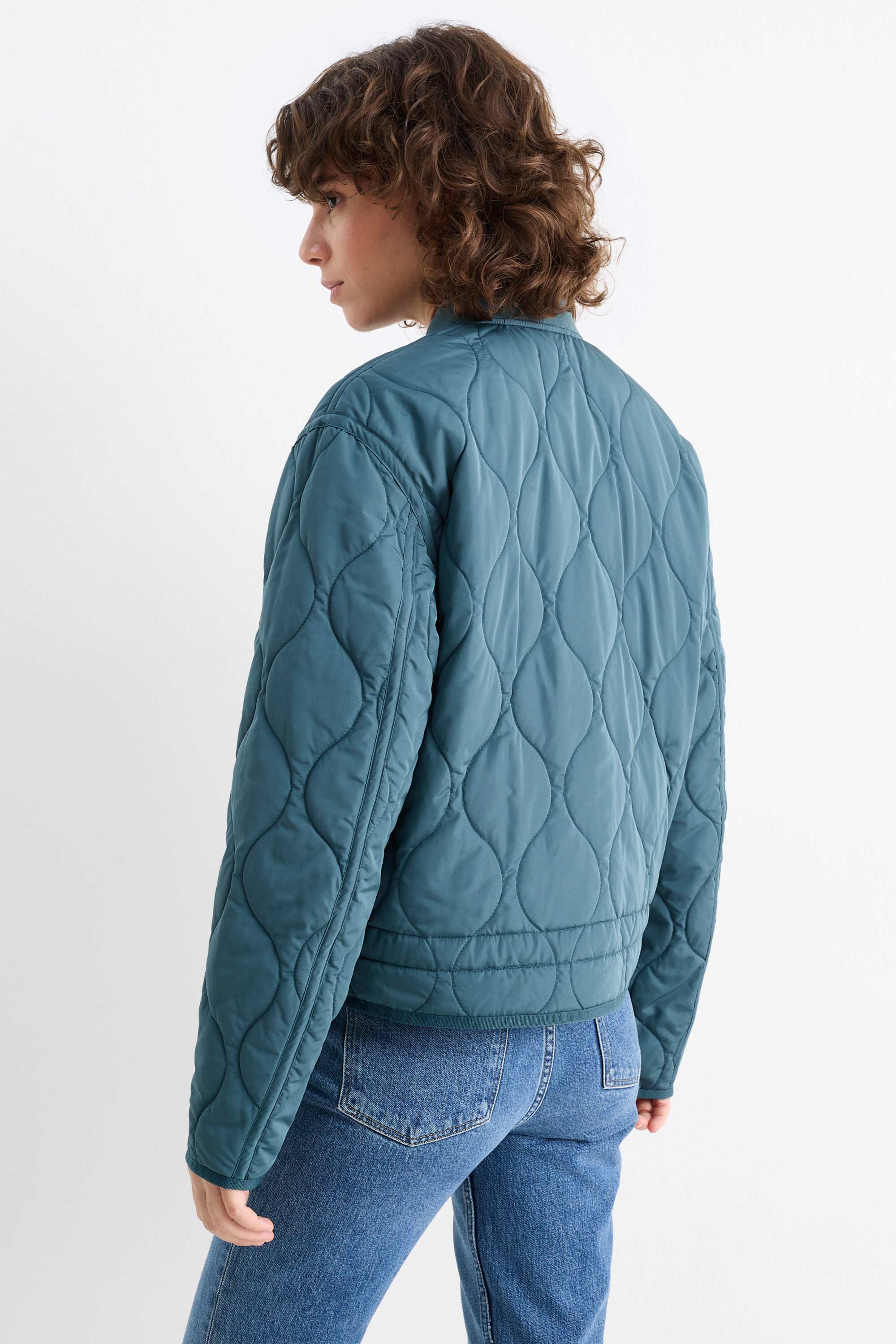 Quilted jacket - water-repellent turquoise