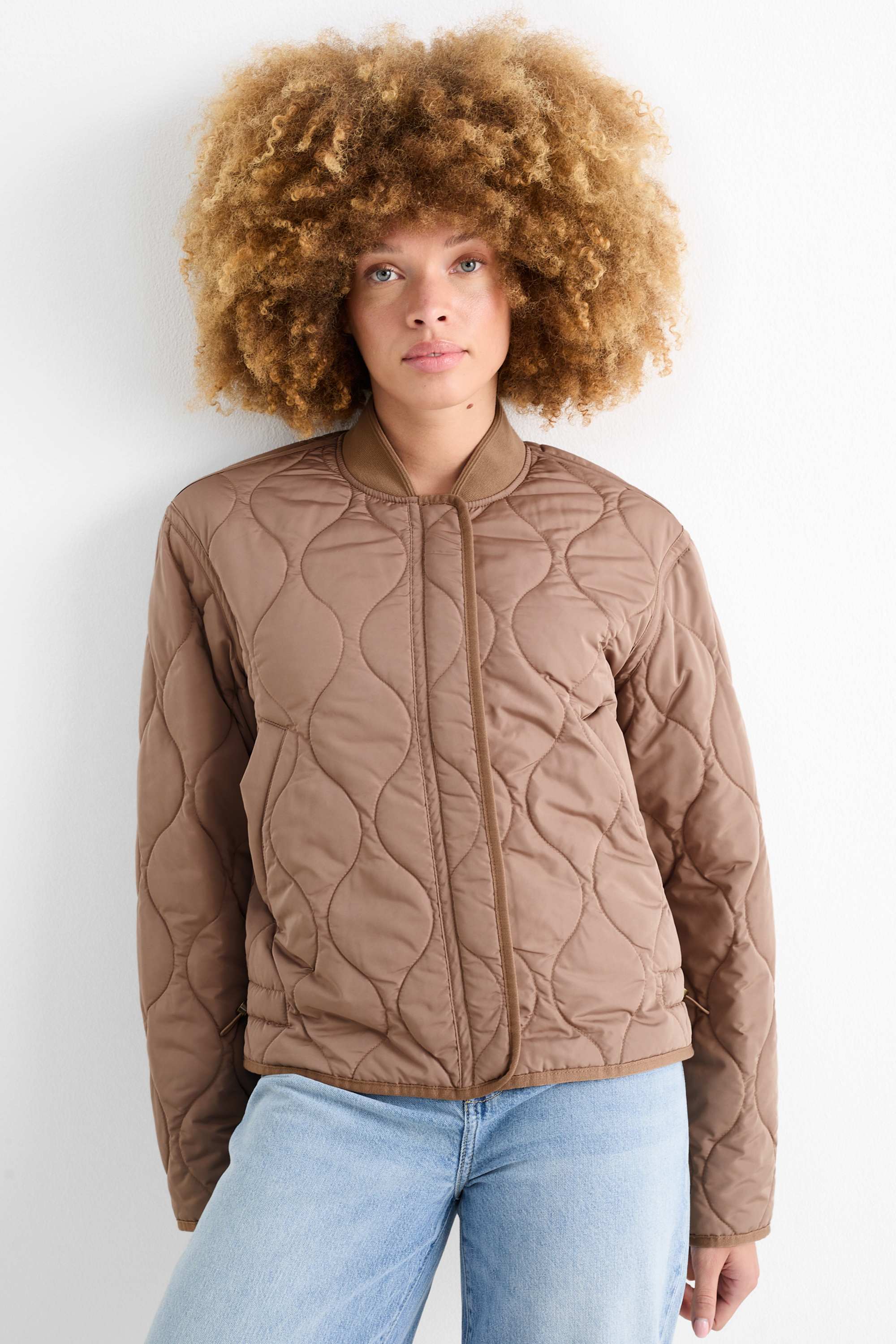 Quilted jacket - water-repellent taupe