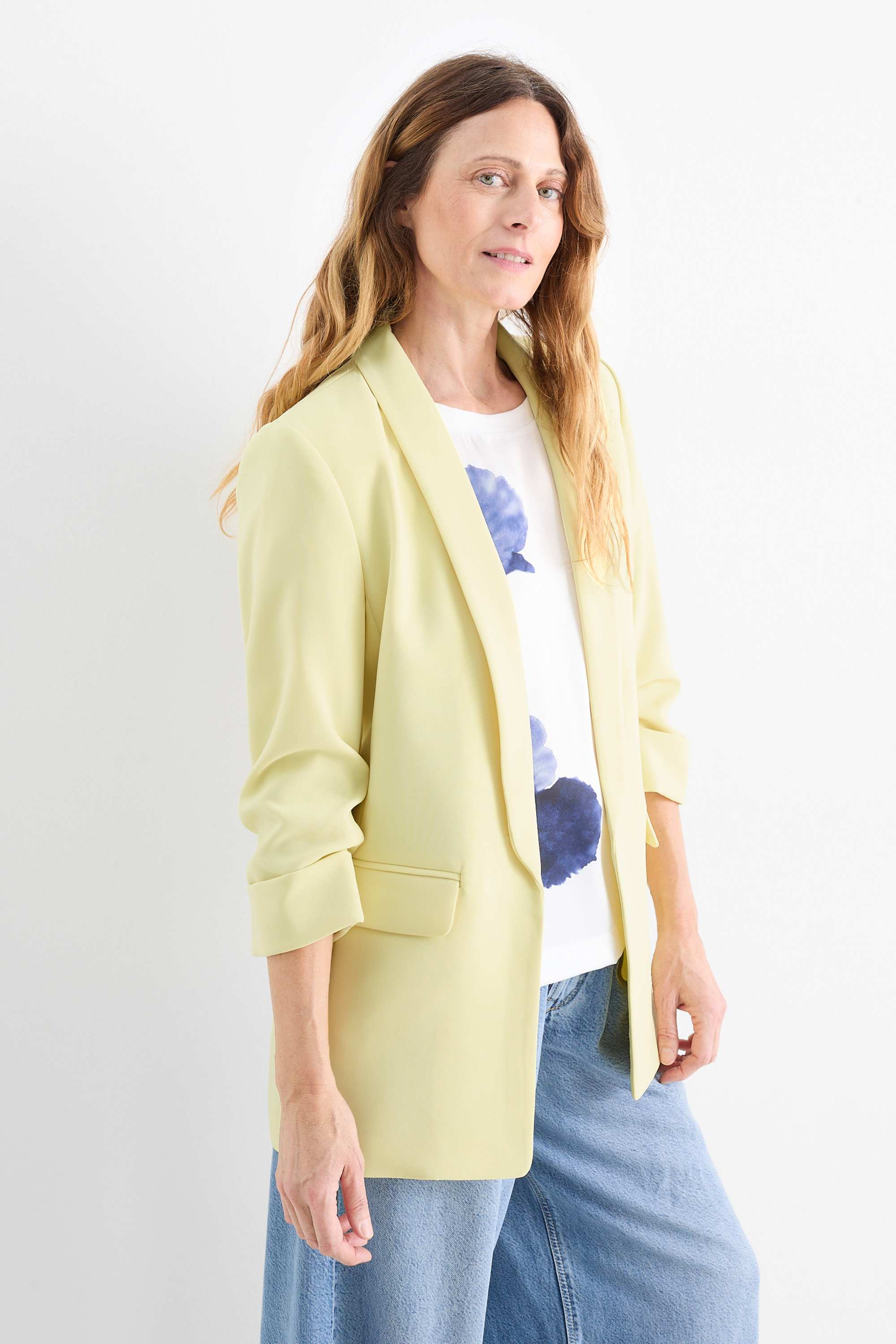 Business blazer - relaxed fit light yellow
