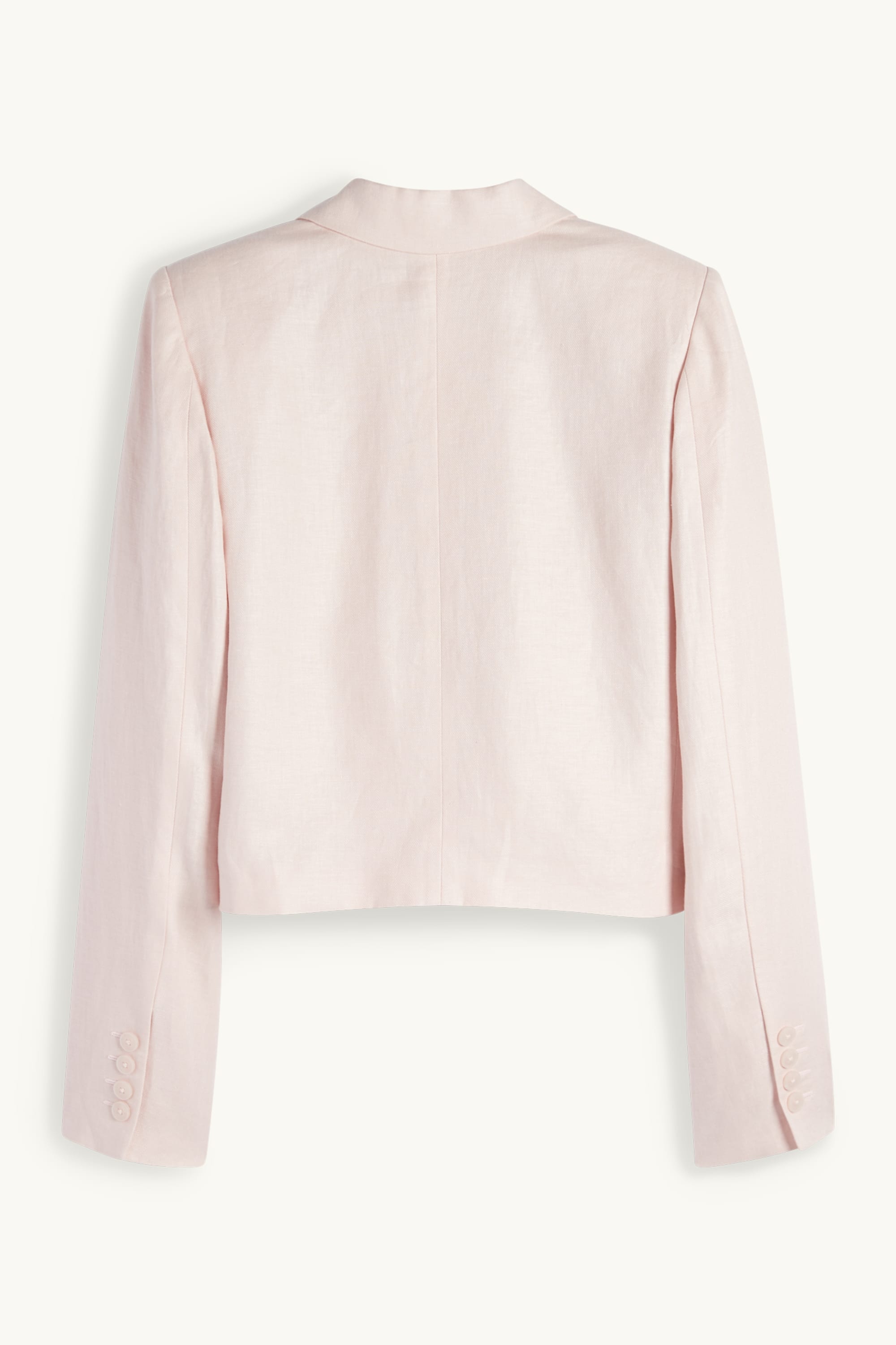 Cropped linen blazer- regular fit rose
