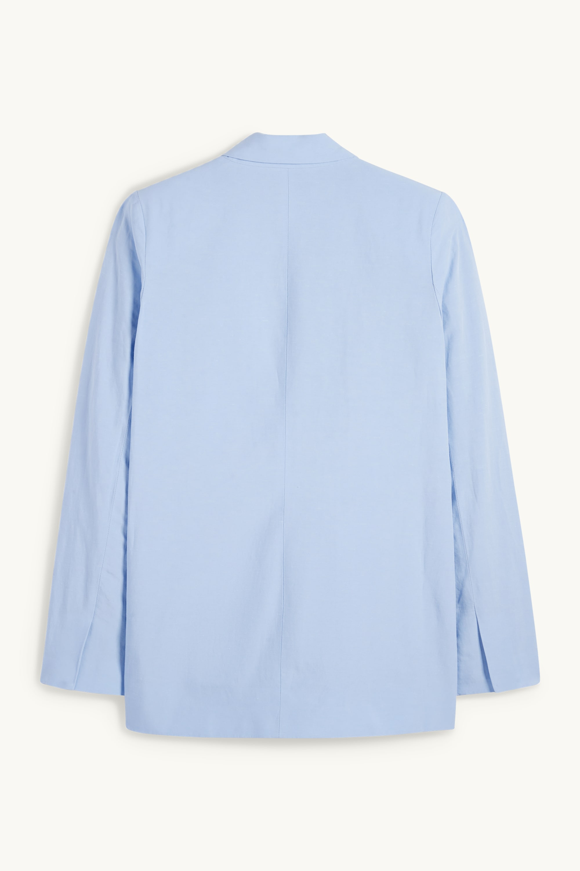 Long blazer with linen content - regular fit light blue