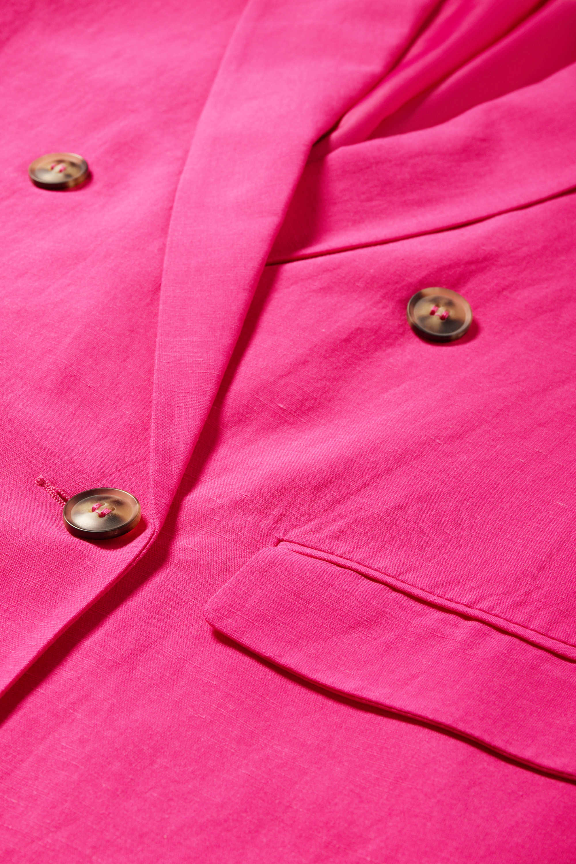 Long blazer with linen content - regular fit pink