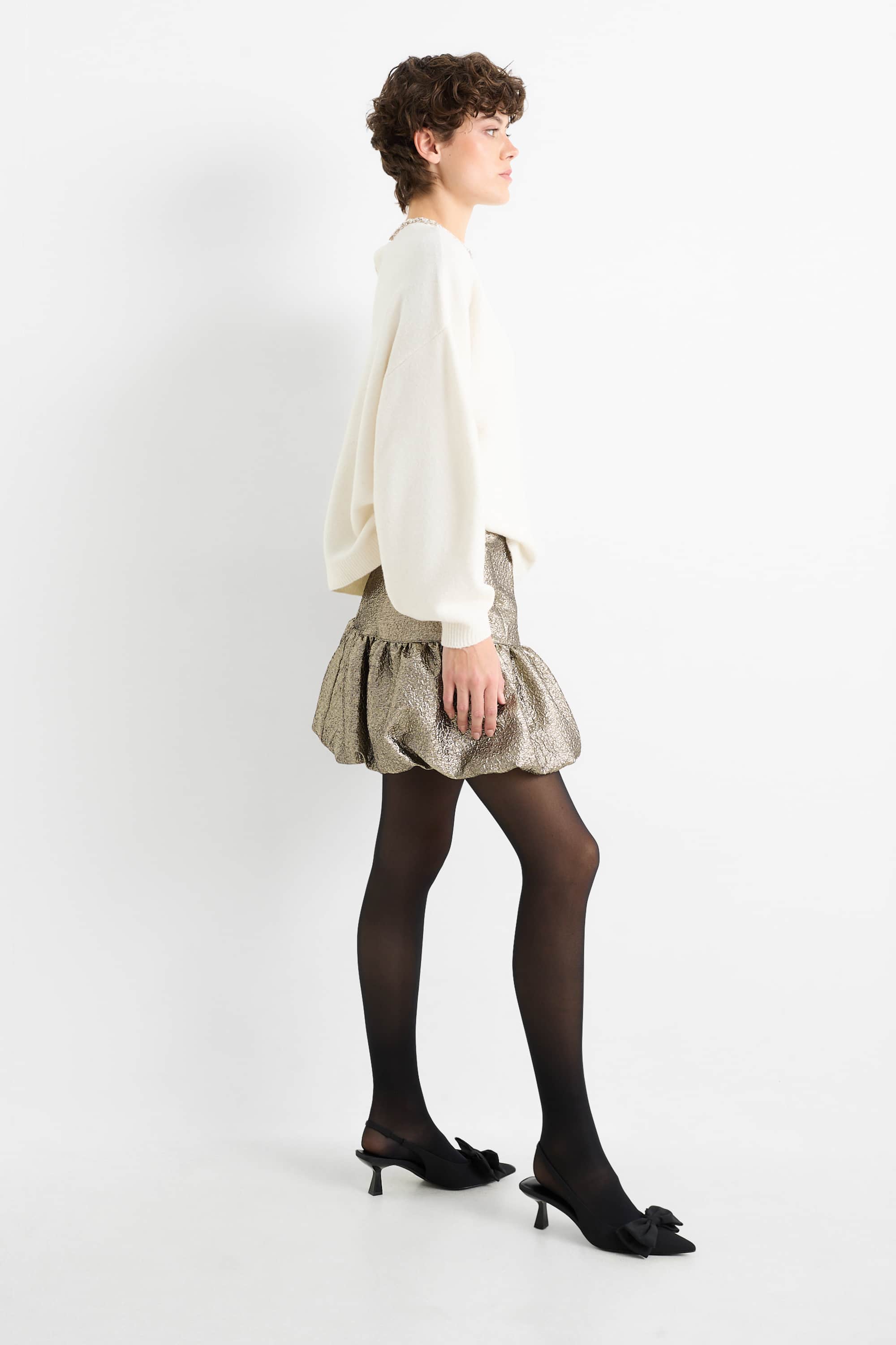 Miniskirt - shiny brass
