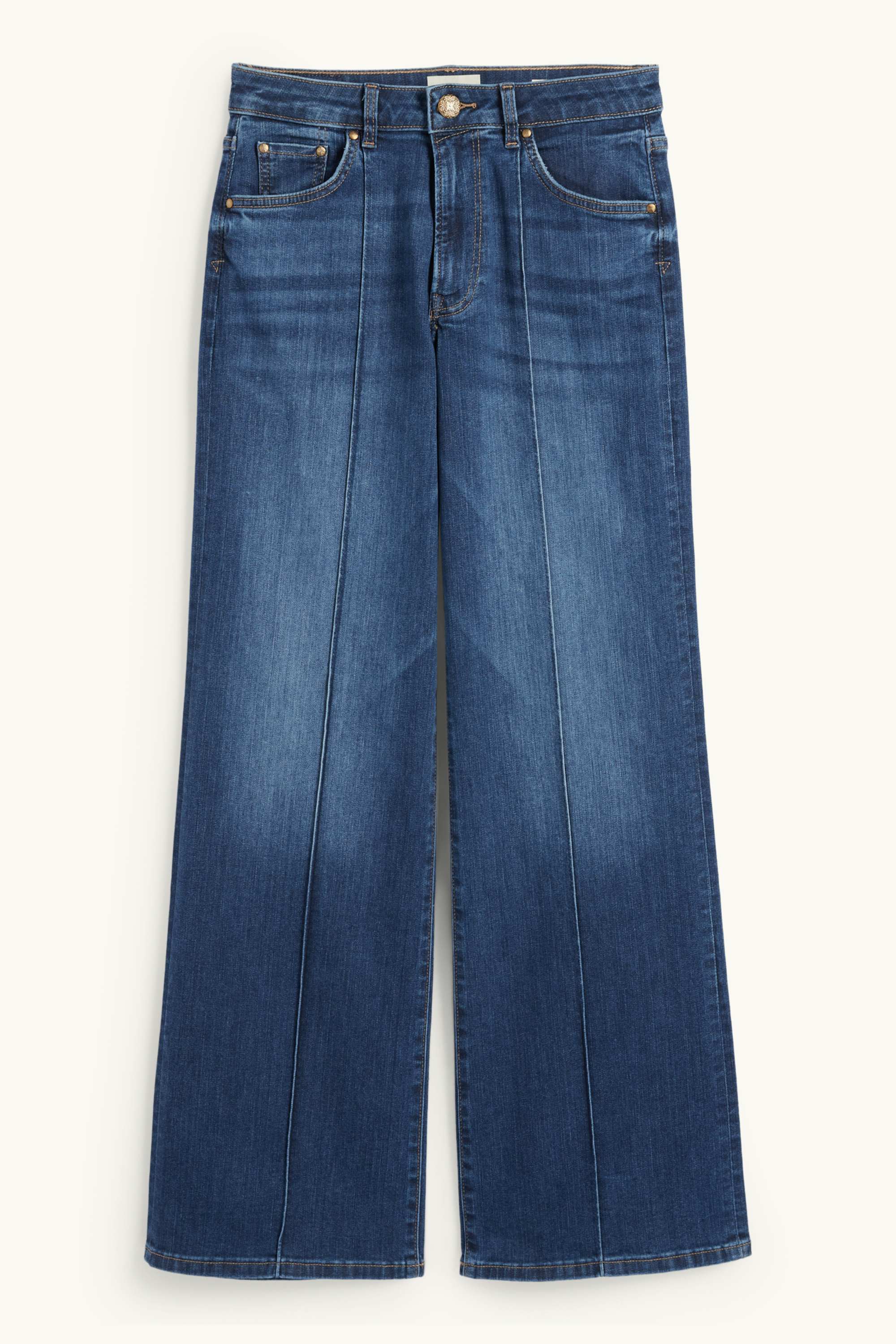 Wide leg jeans - high waist blue denim